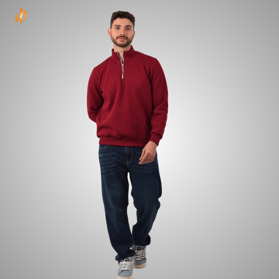 Sweatshirt Half-Zip Burgundy