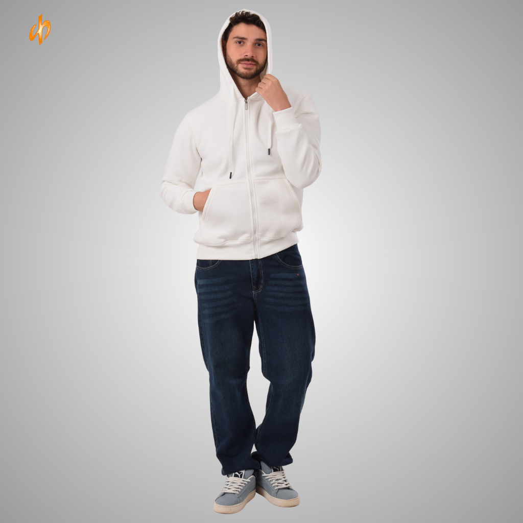 Sweatshirt Zip-Up Hoodie White