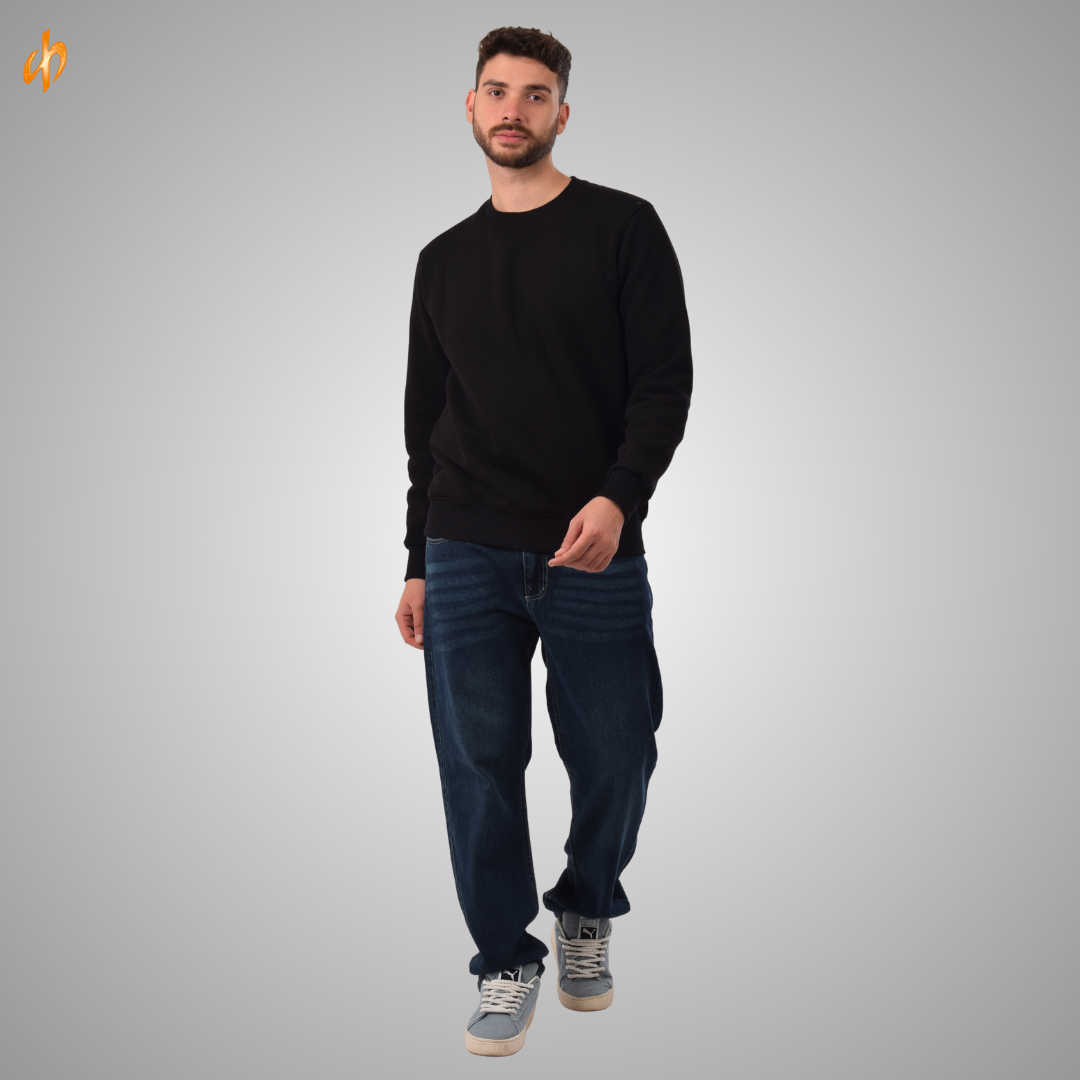 Sweatshirt Round Black