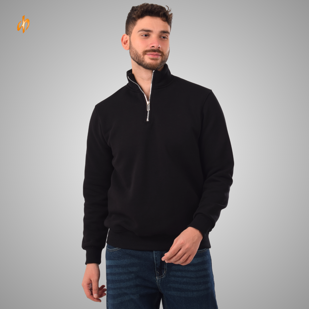 Sweatshirt Half-Zip Black