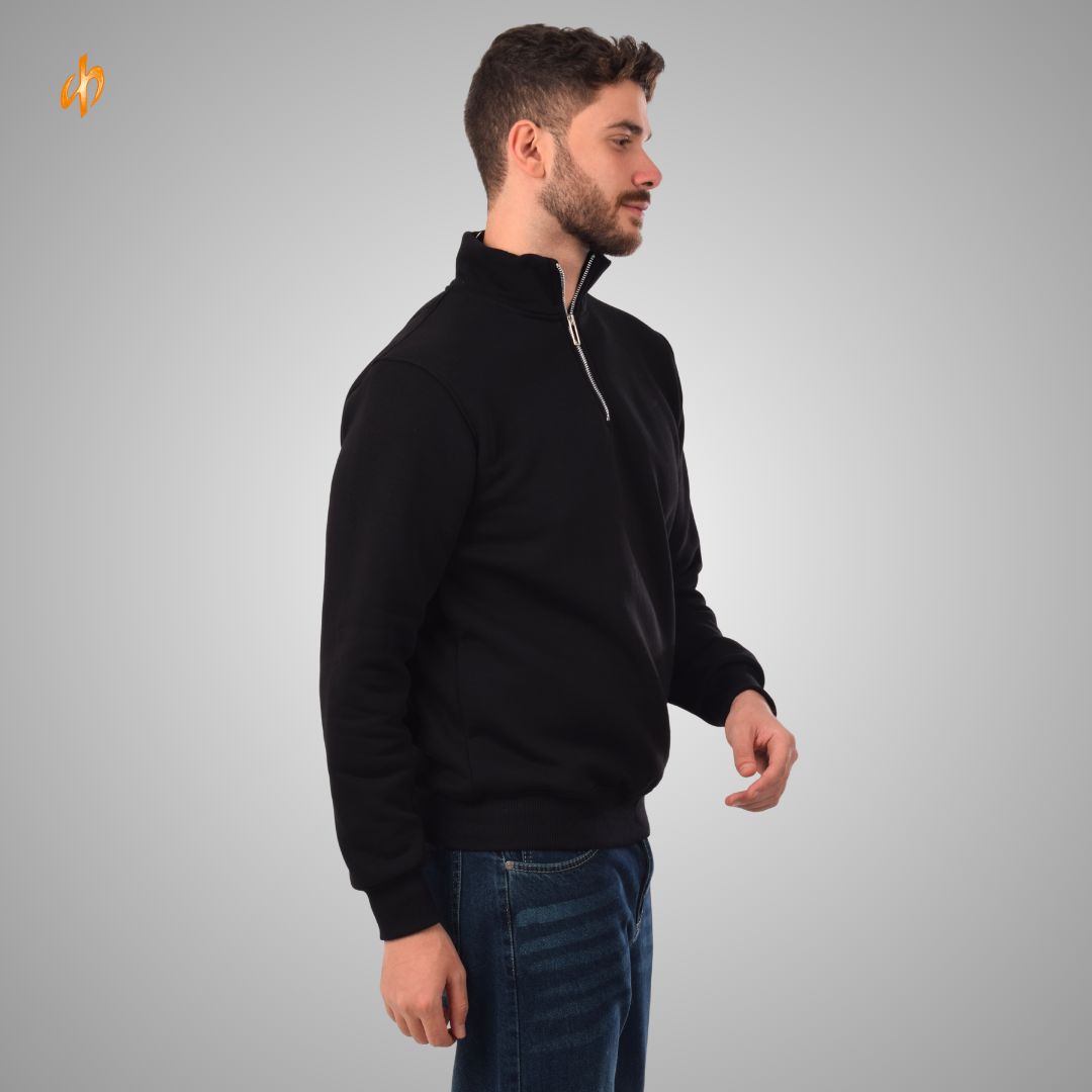 Sweatshirt Half-Zip Black