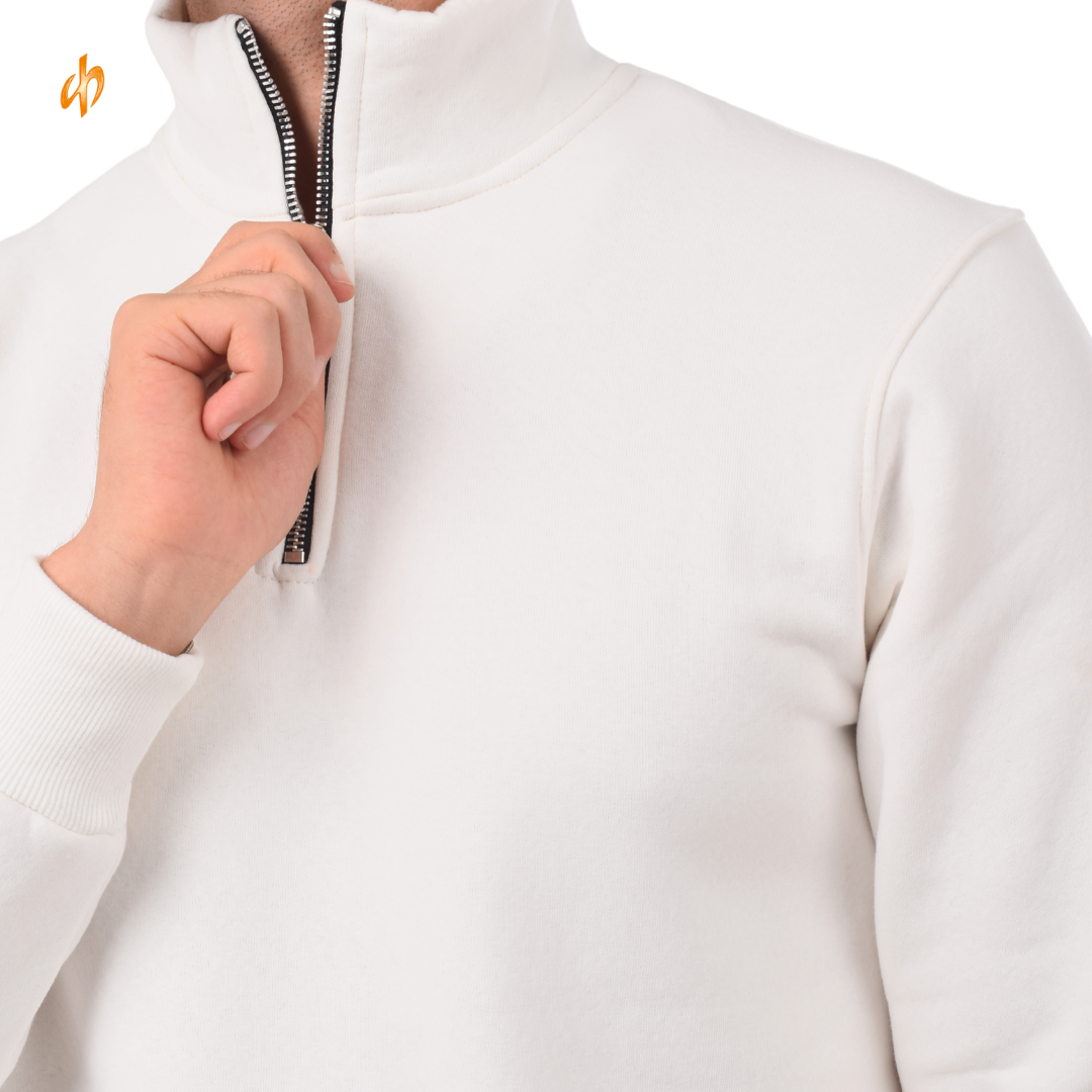 Sweatshirt Half-Zip White