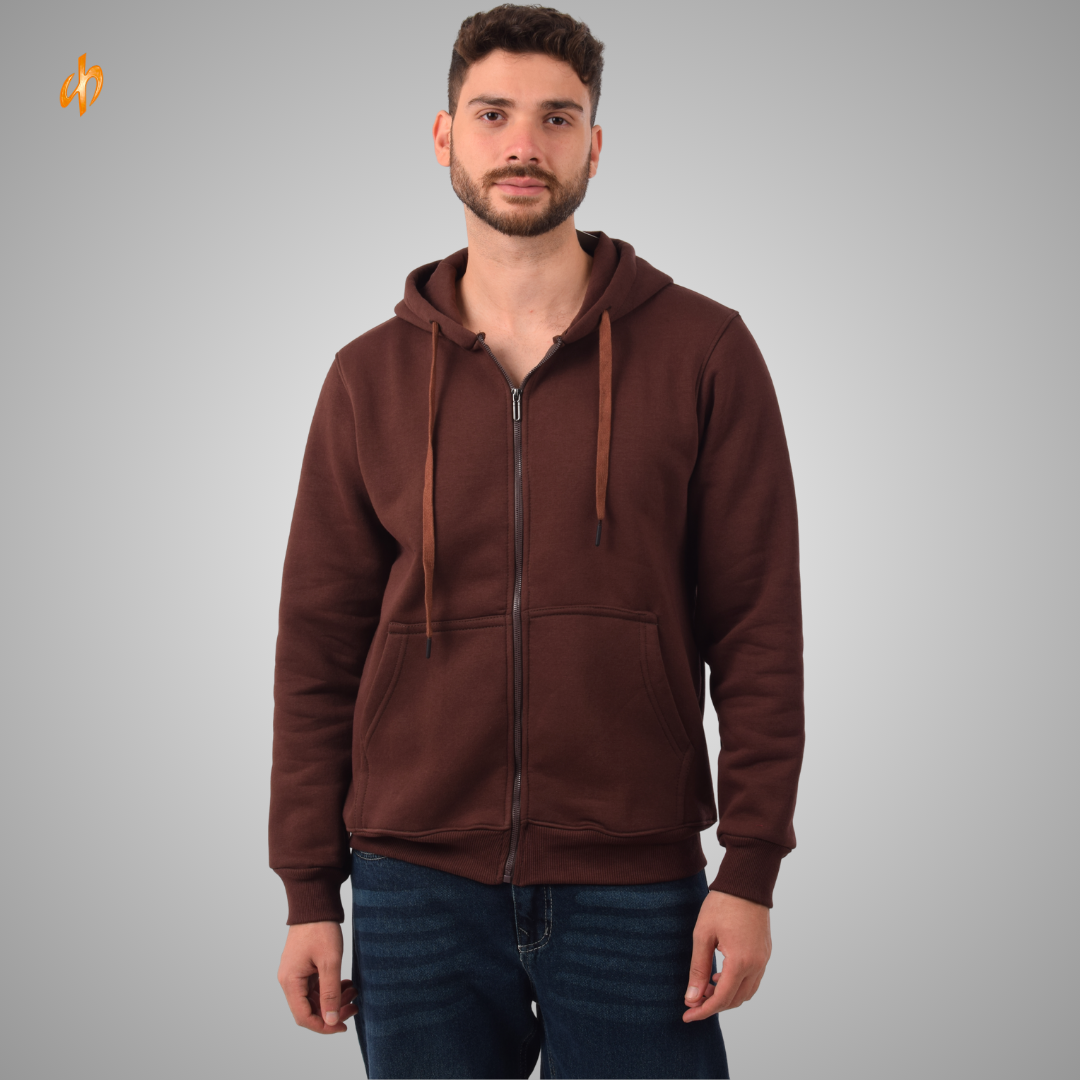 Sweatshirt Zip-Up Hoodie Brown