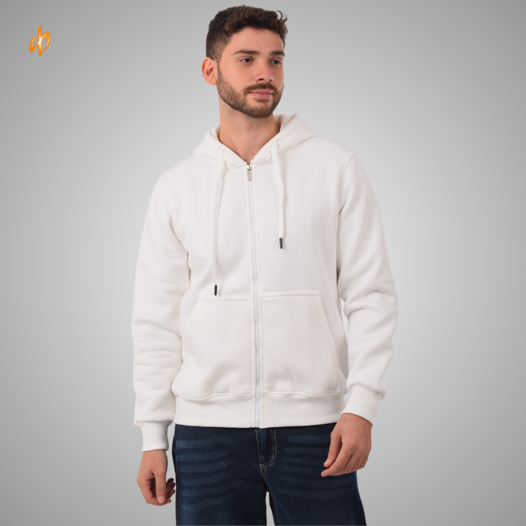 Sweatshirt Zip-Up Hoodie White