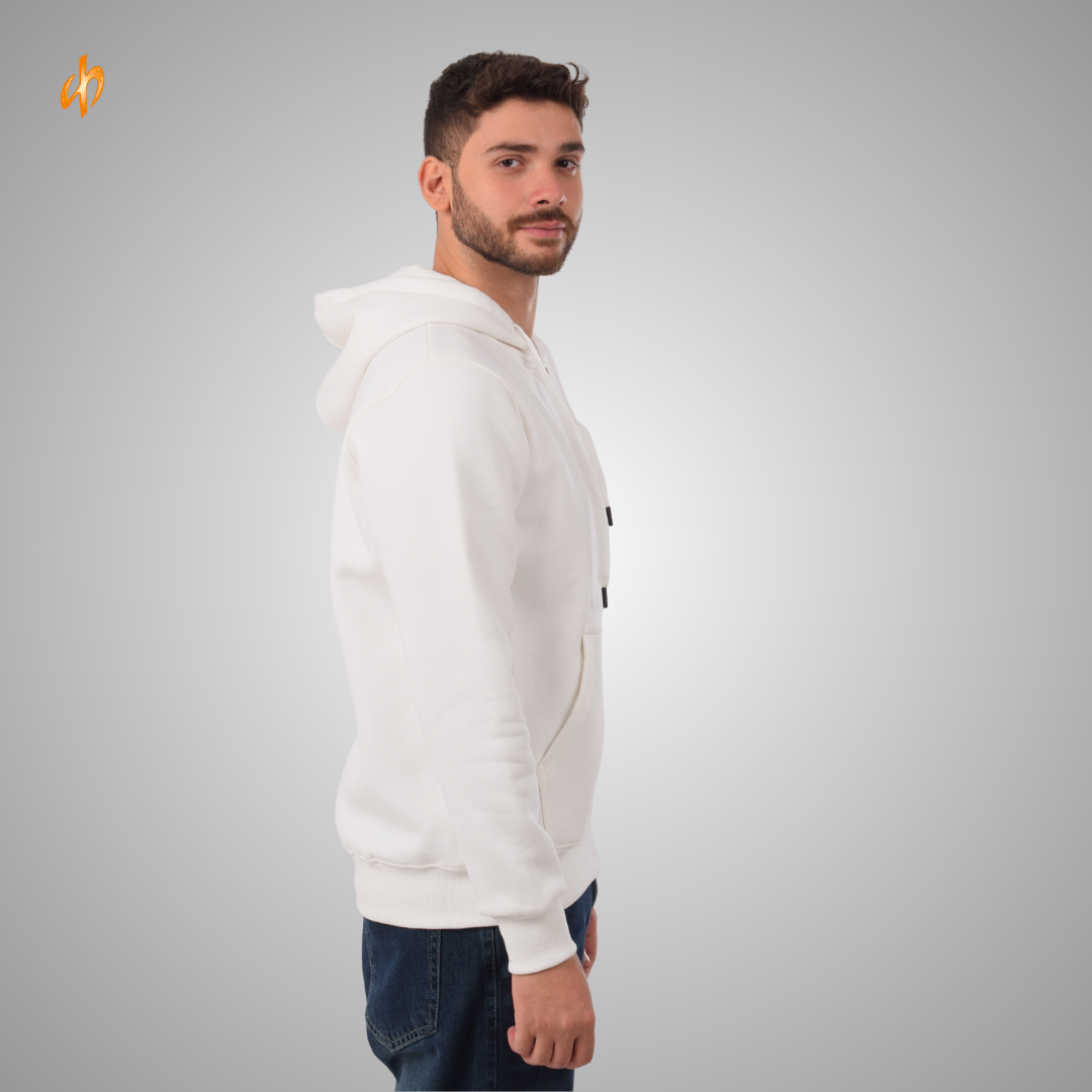 Sweatshirt Zip-Up Hoodie White