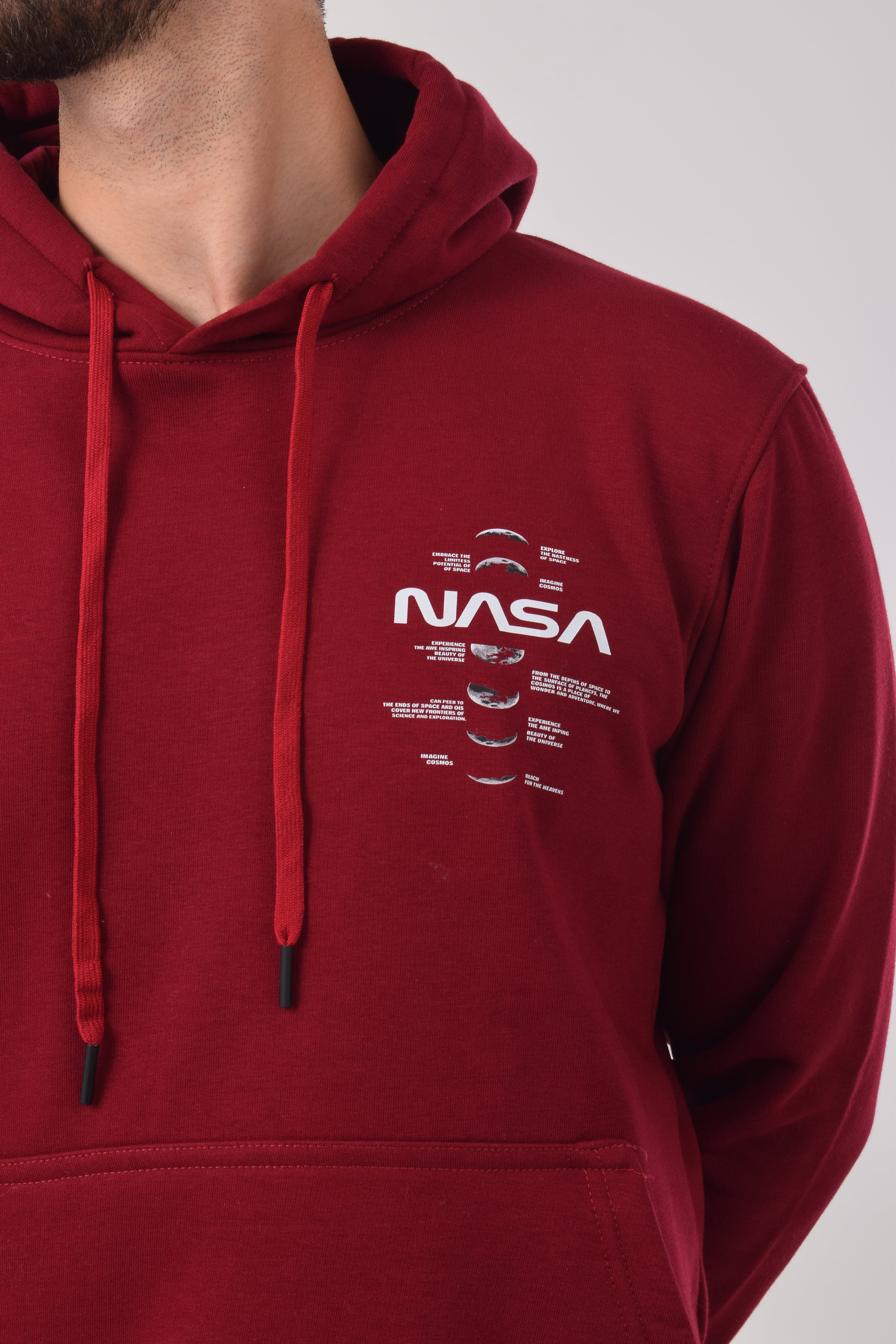 Sweatshirt Hoodie Burgundy Nasa