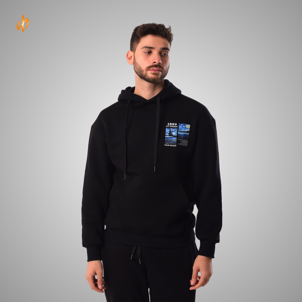 Sweatshirt Hoodie Black Van Gogh