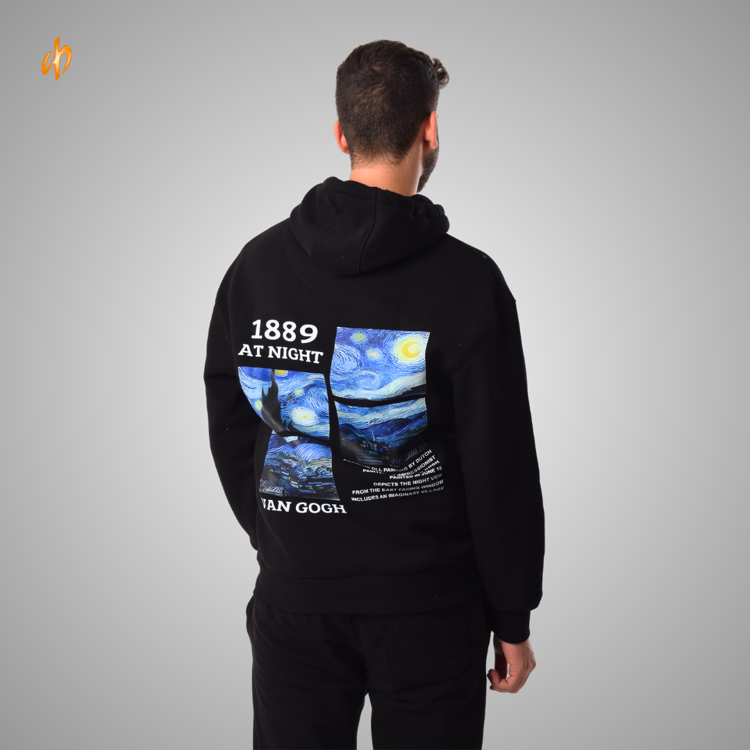Sweatshirt Hoodie Black Van Gogh