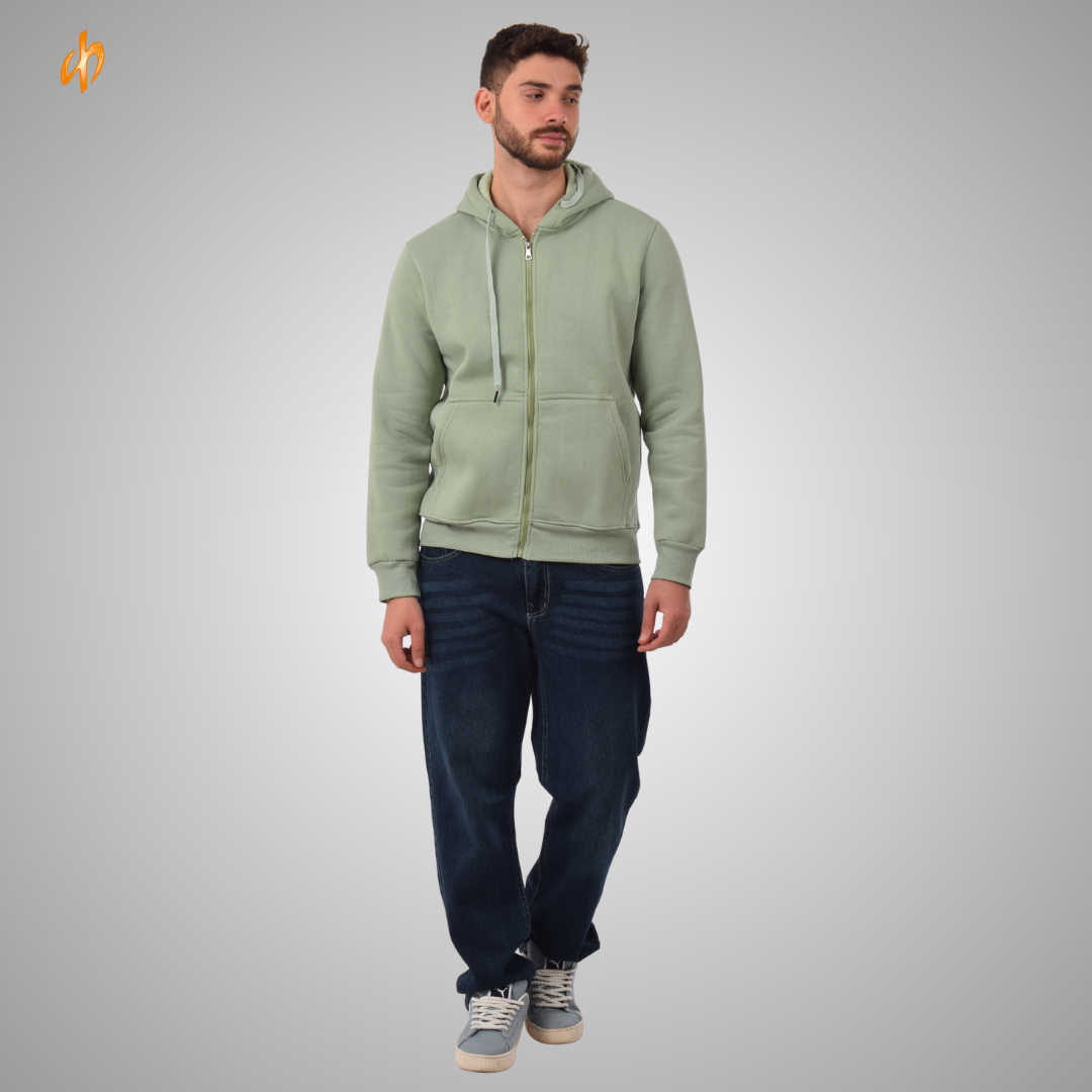 Sweatshirt Zip-Up Hoodie Mint Green