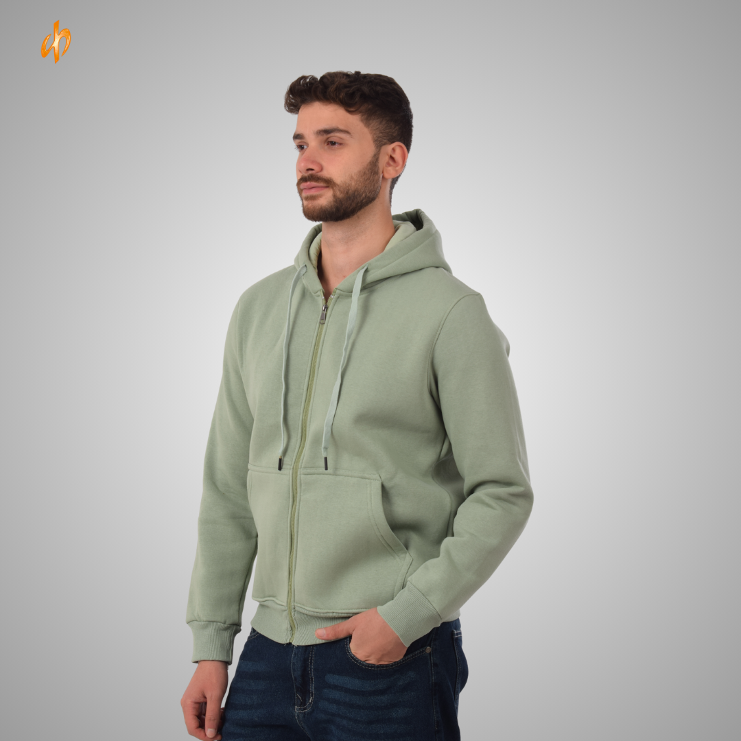 Sweatshirt Zip-Up Hoodie Mint Green