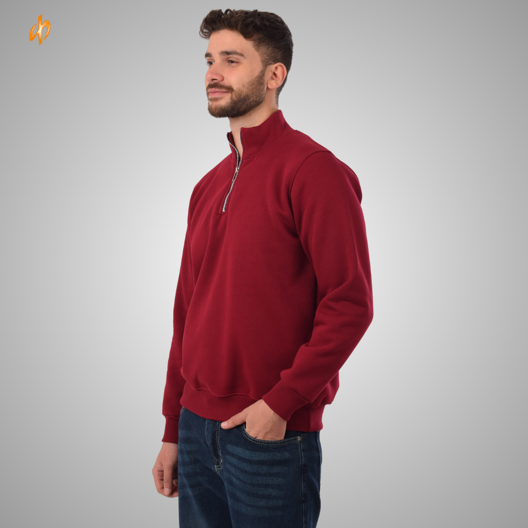 Sweatshirt Half-Zip Burgundy