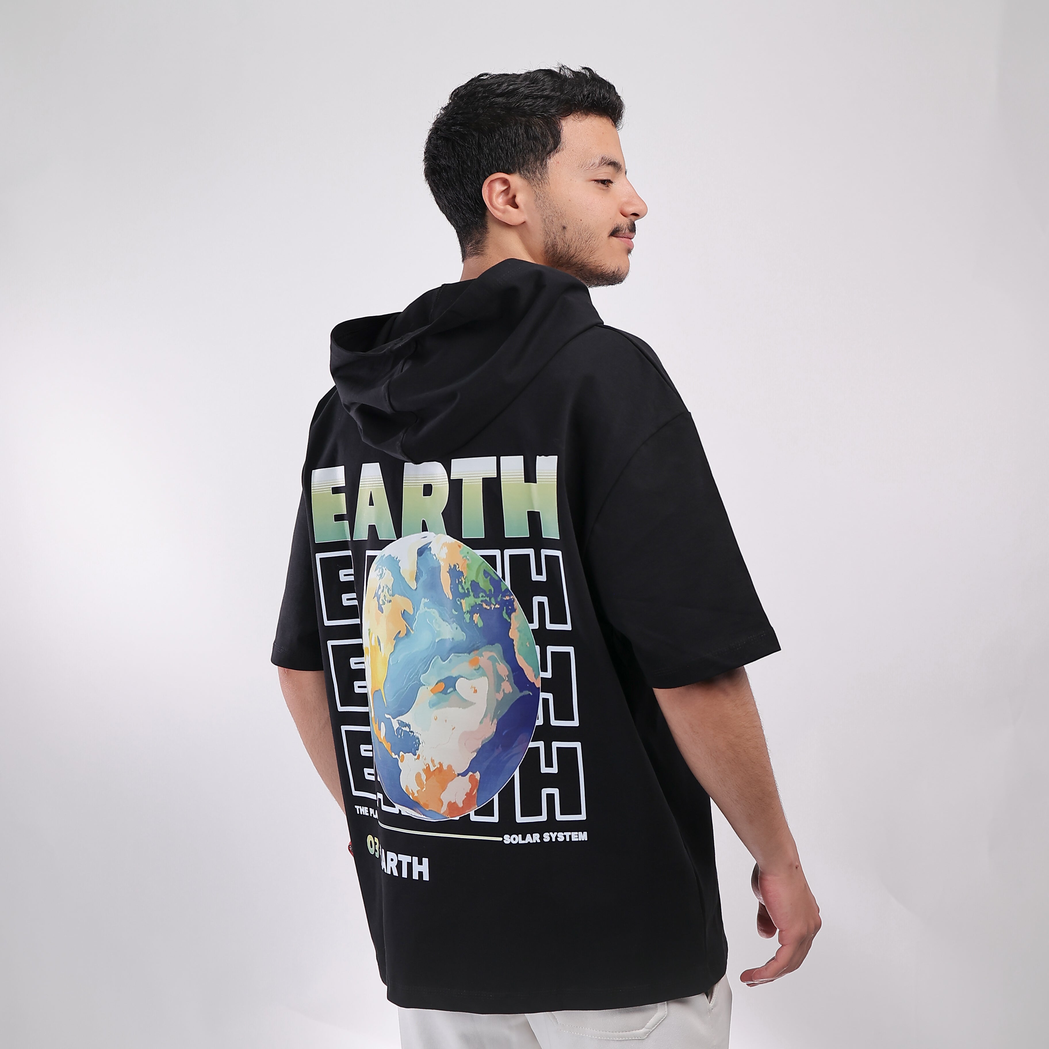 Hooded T-shirt Black Earth