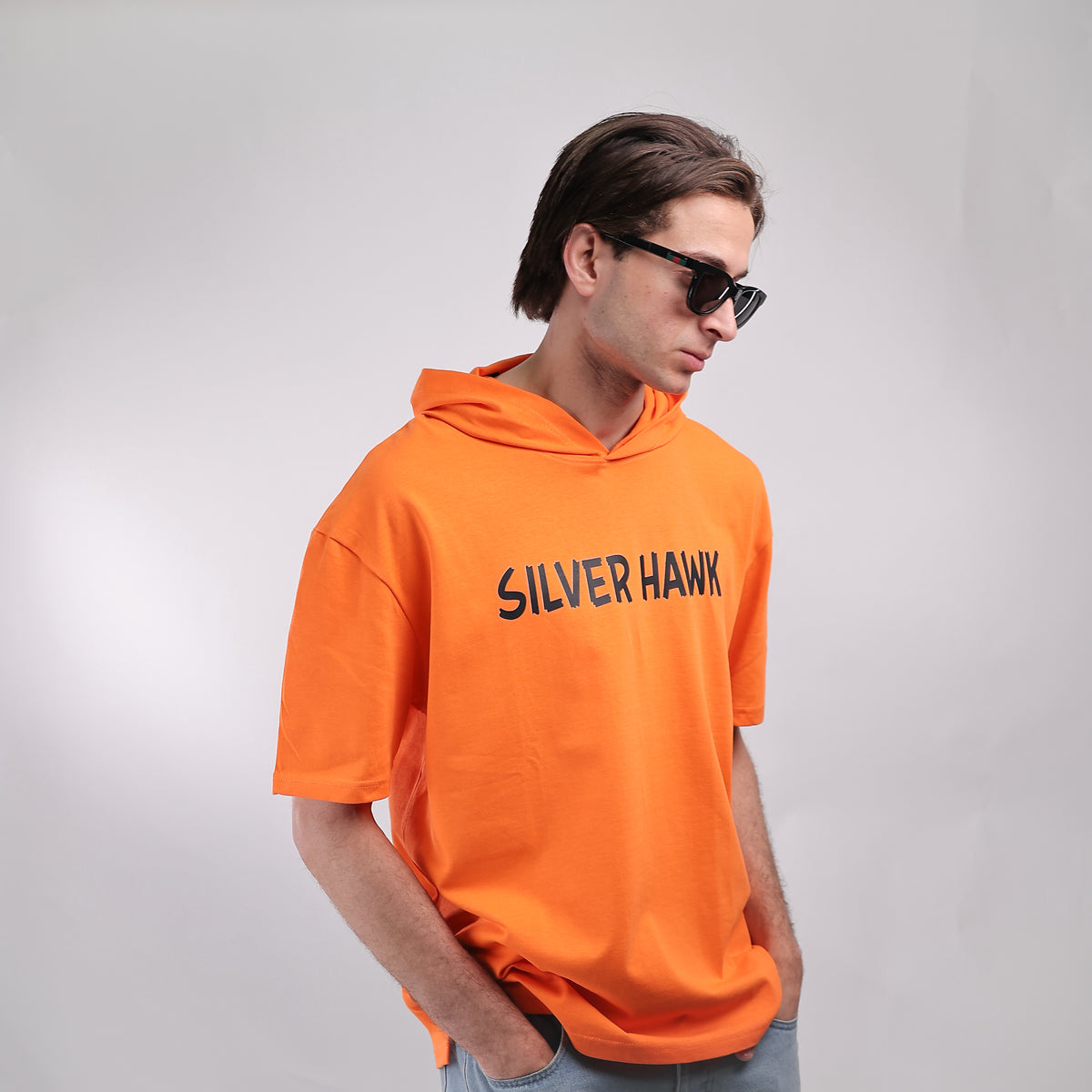 Hooded T-shirt Mango Silver Hawk