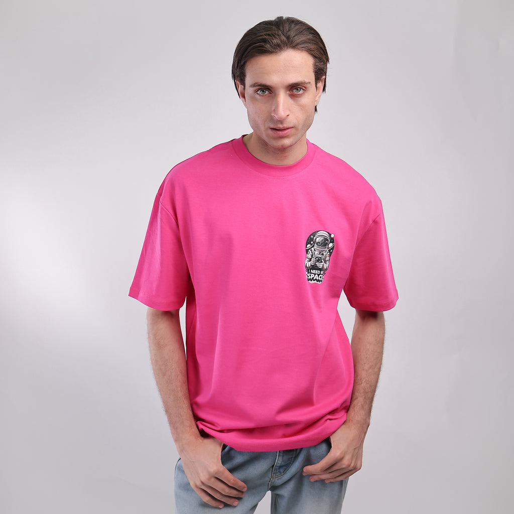 Over Size T-shirt Fuchsia I Need My Space