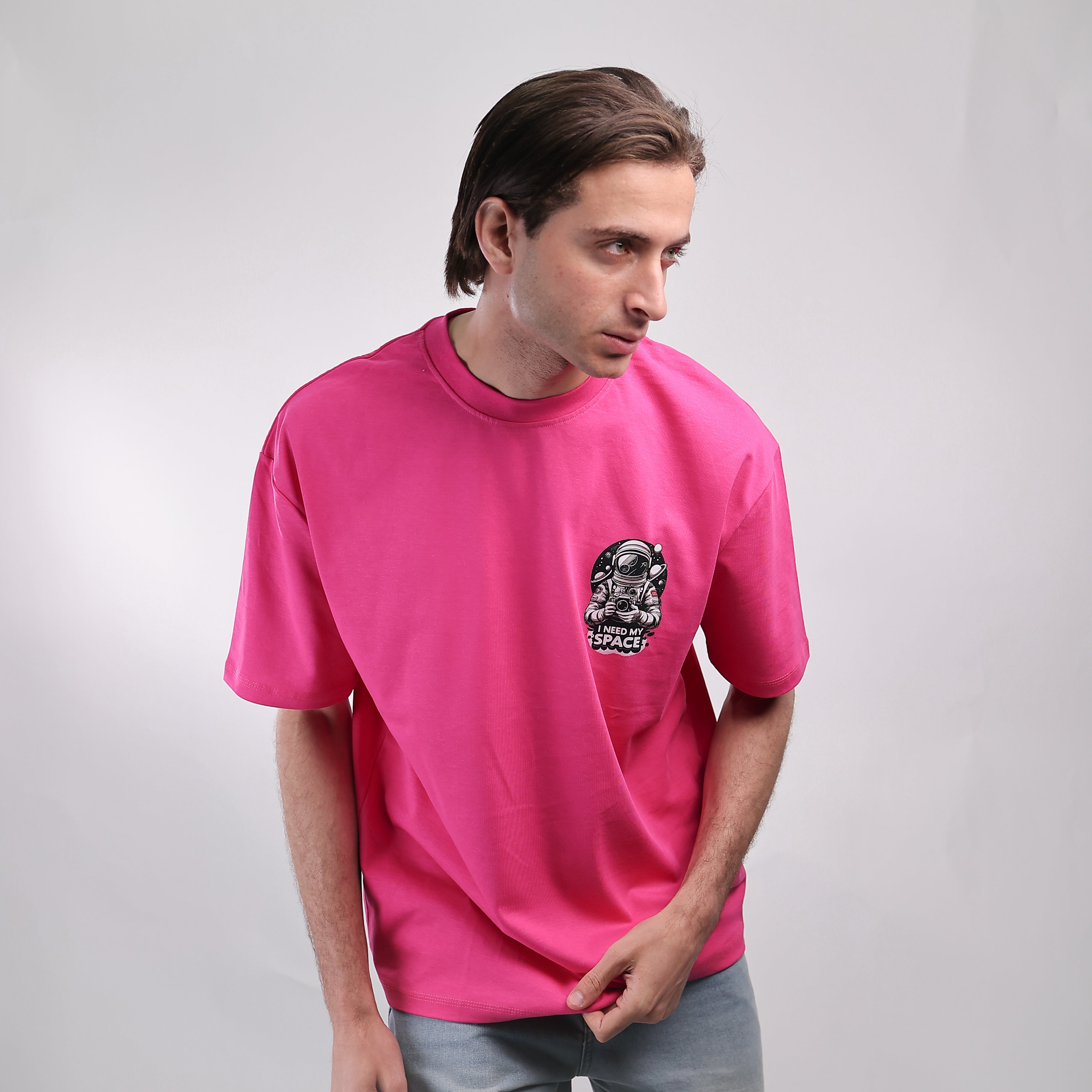 Over Size T-shirt Fuchsia I Need My Space