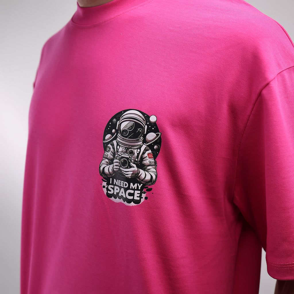 Over Size T-shirt Fuchsia I Need My Space
