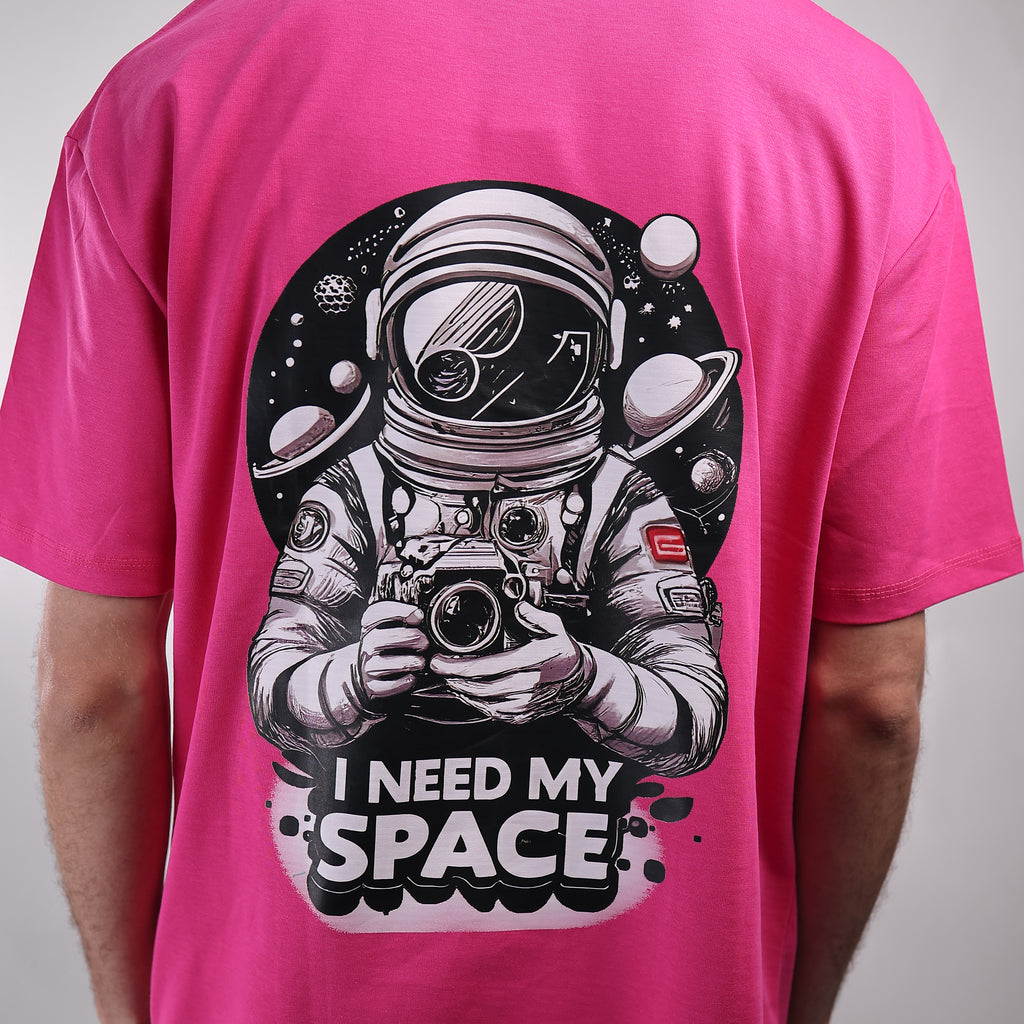 Over Size T-shirt Fuchsia I Need My Space