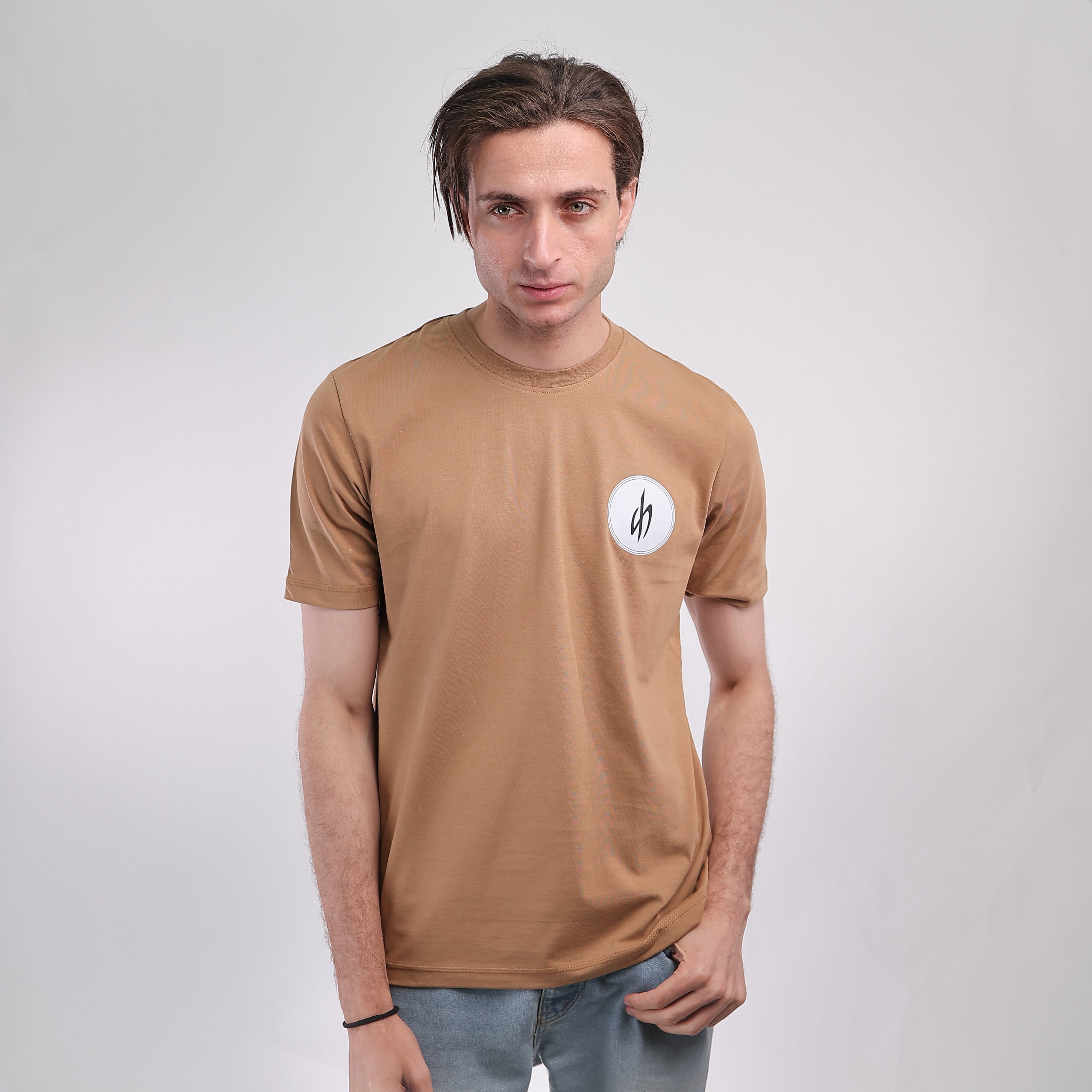 Slim T-shirt Brown Silver Hawk