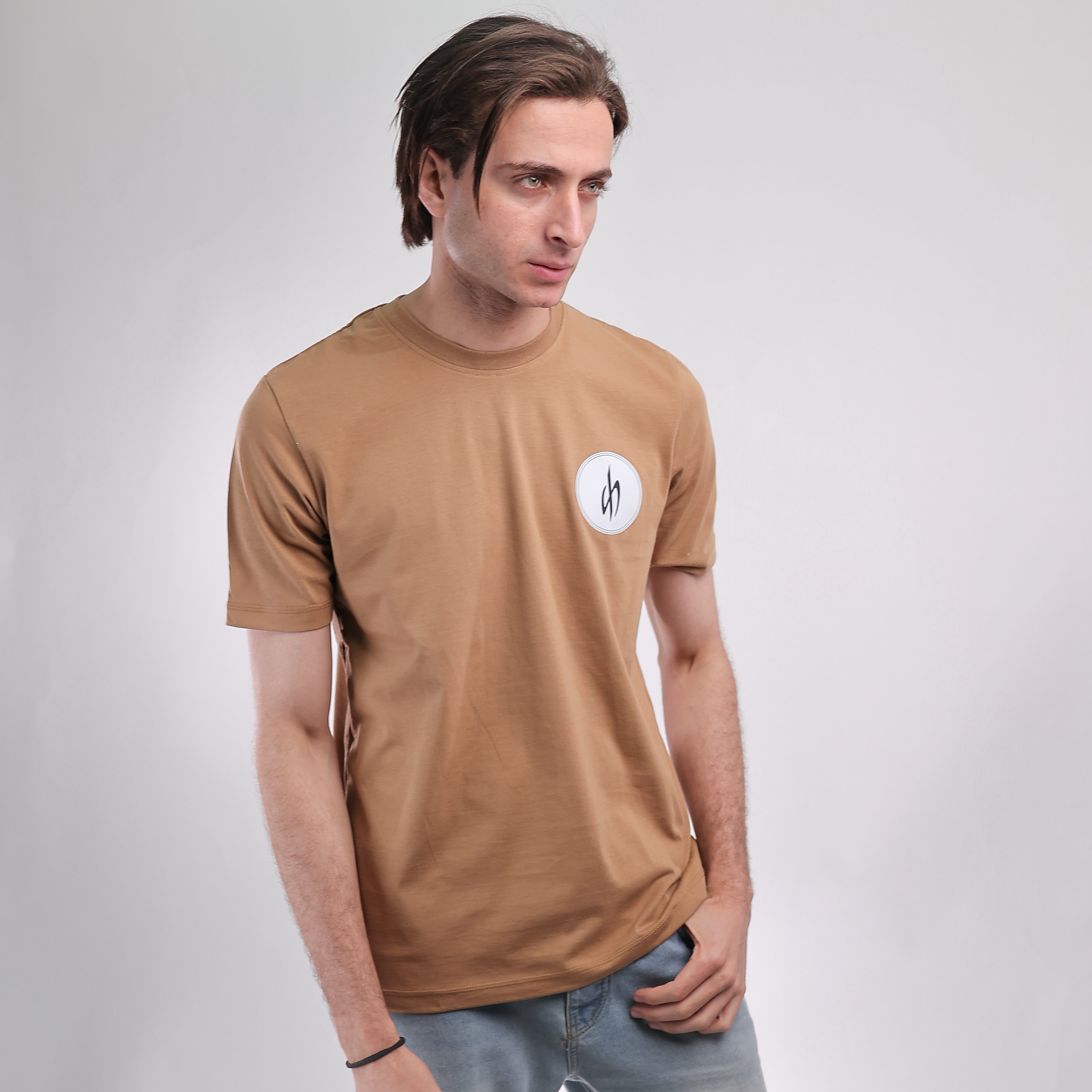 Slim T-shirt Brown Silver Hawk