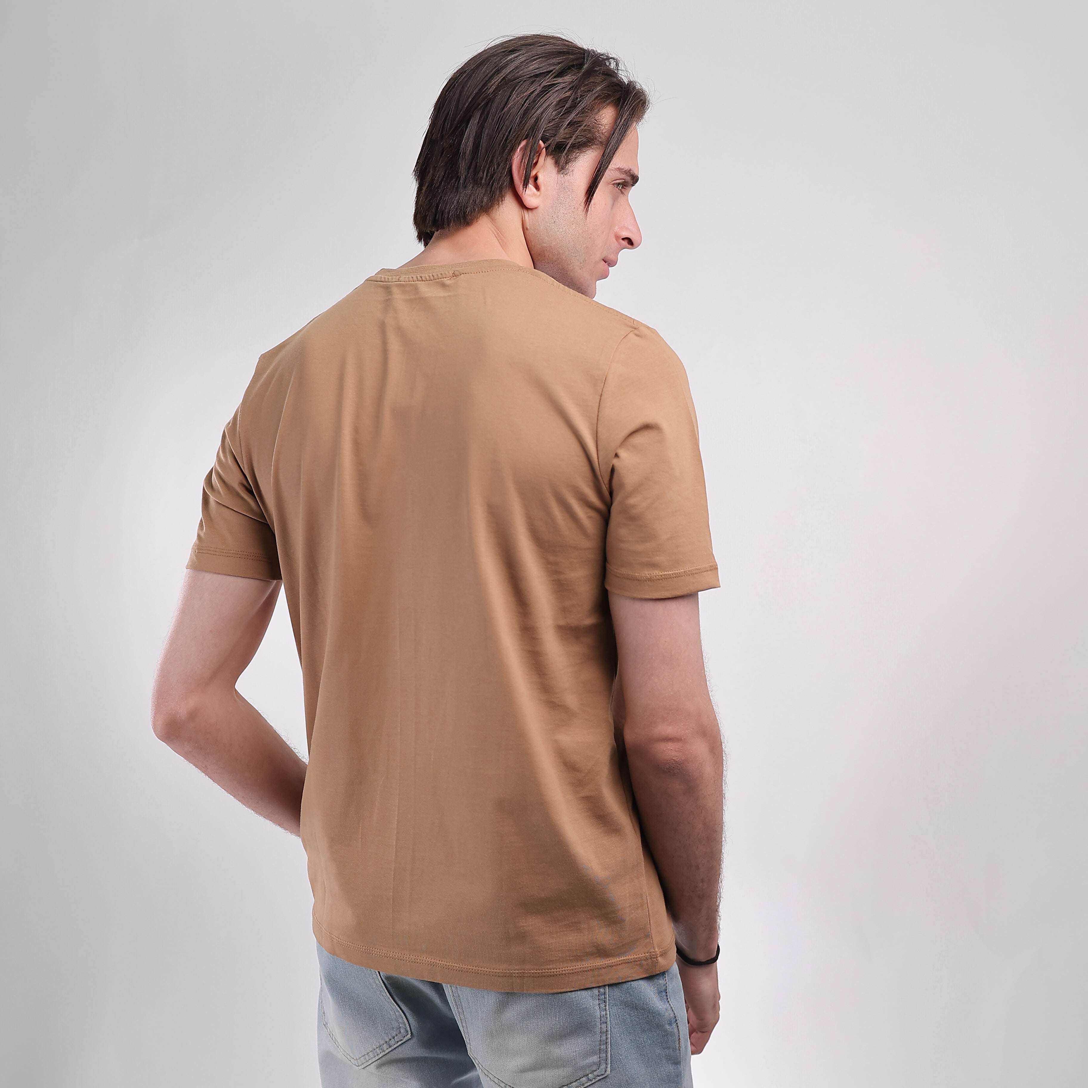 Slim T-shirt Brown Silver Hawk