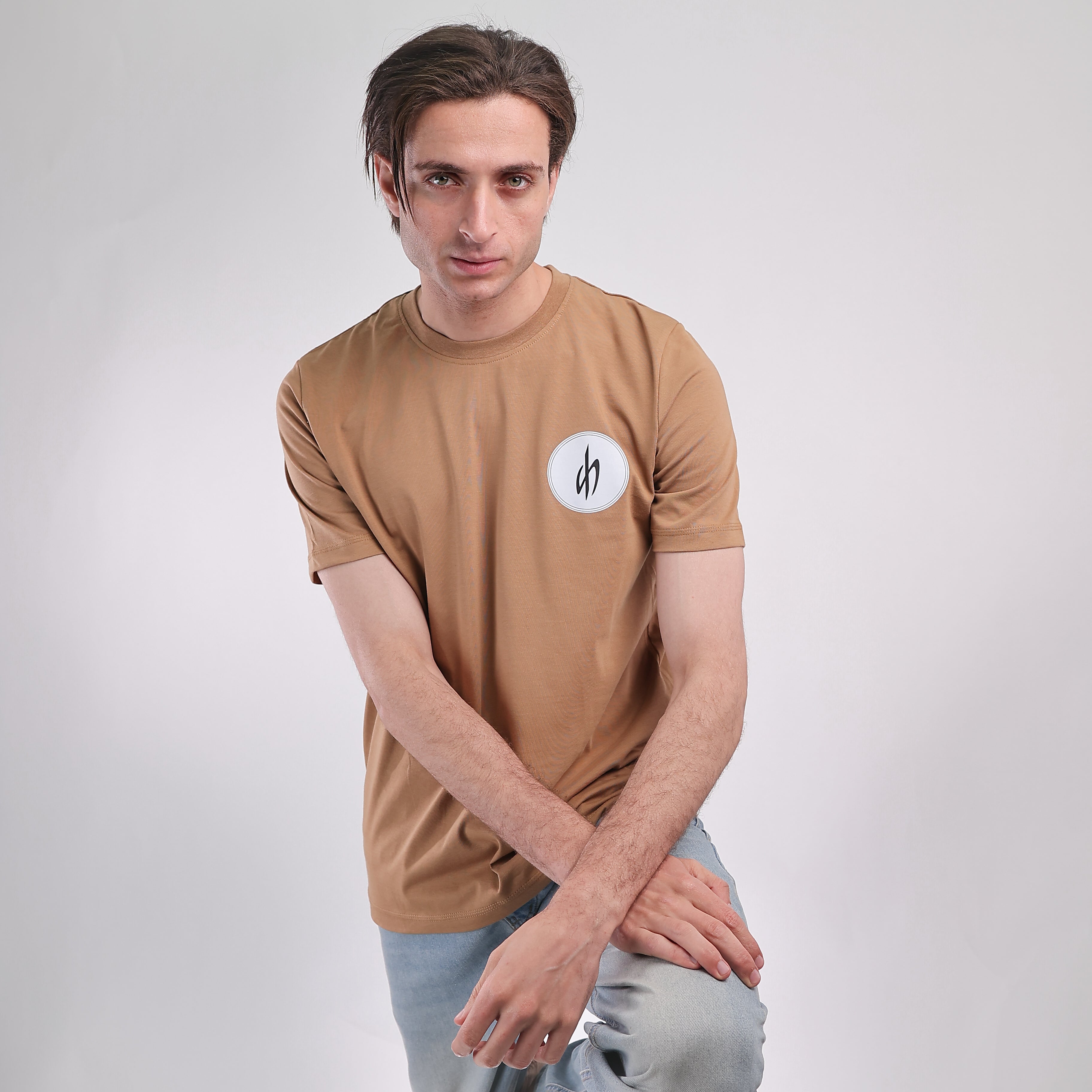 Slim T-shirt Brown Silver Hawk