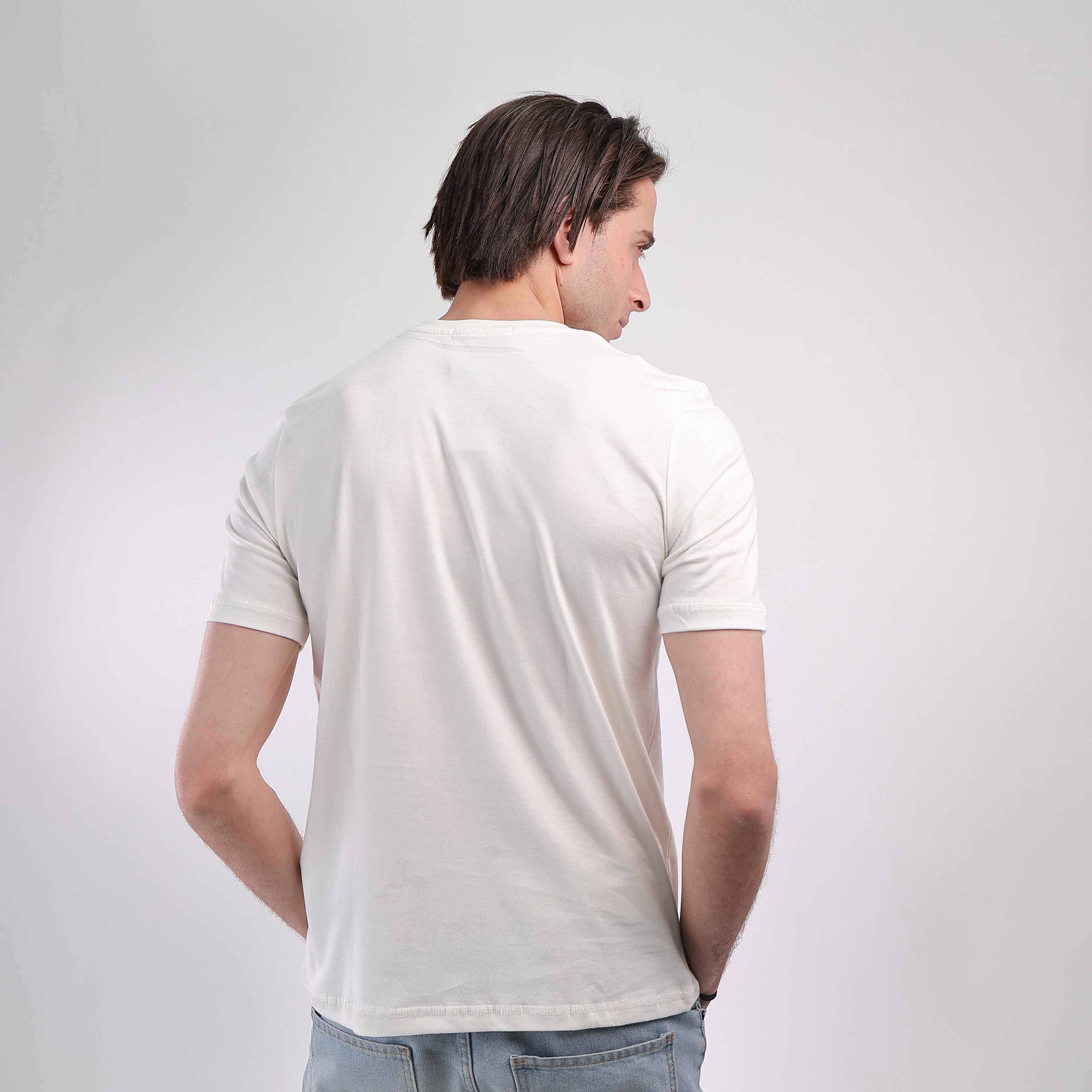 Slim T-shirt White Free Mind
