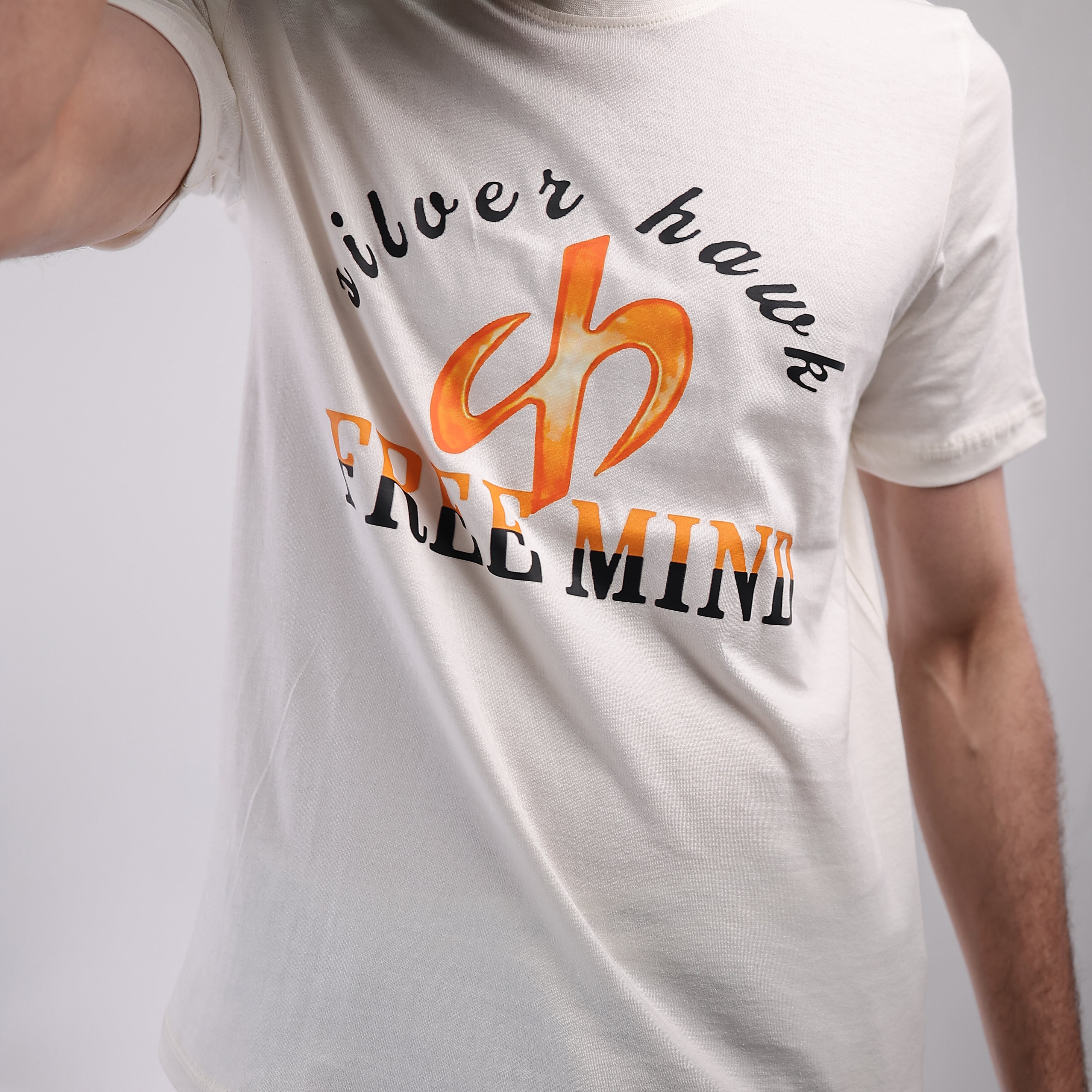 Slim T-shirt White Free Mind
