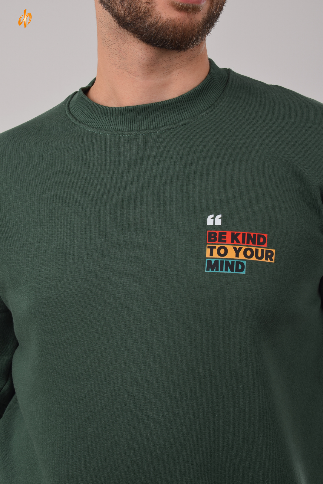 Sweatshirt Round Olive Be Kind