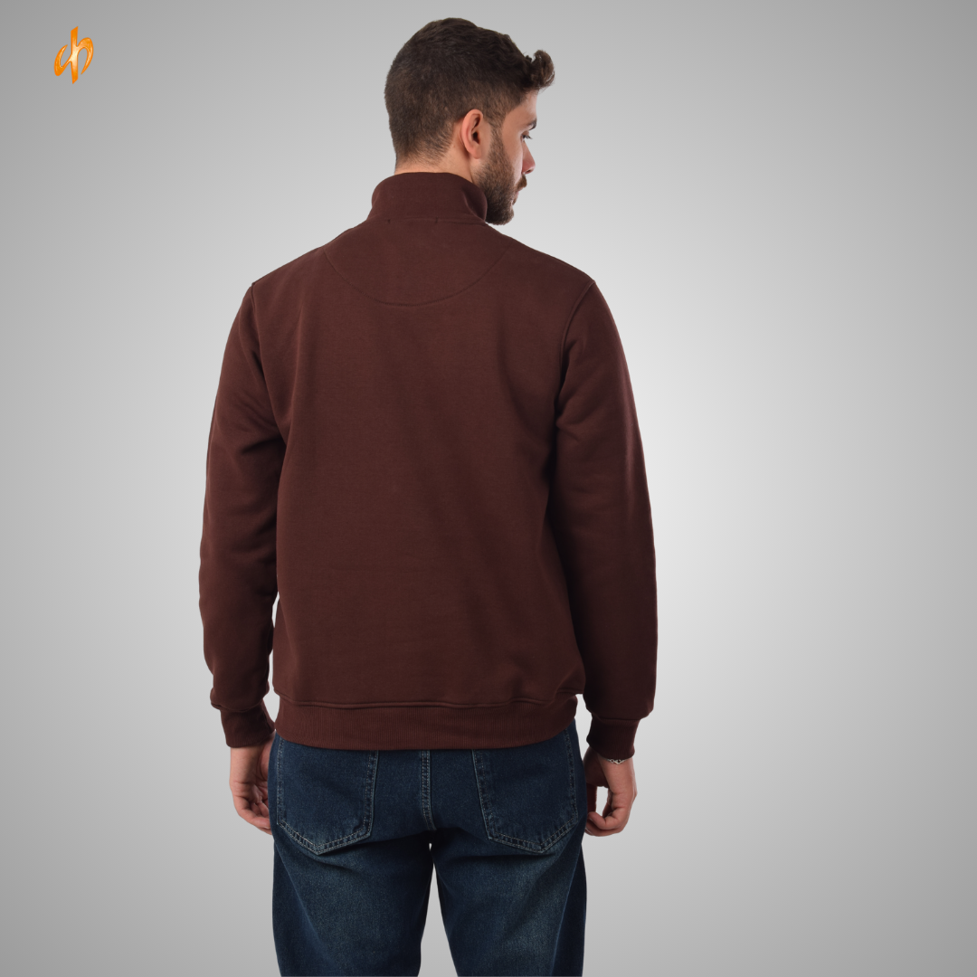 Sweatshirt Half-Zip Brown