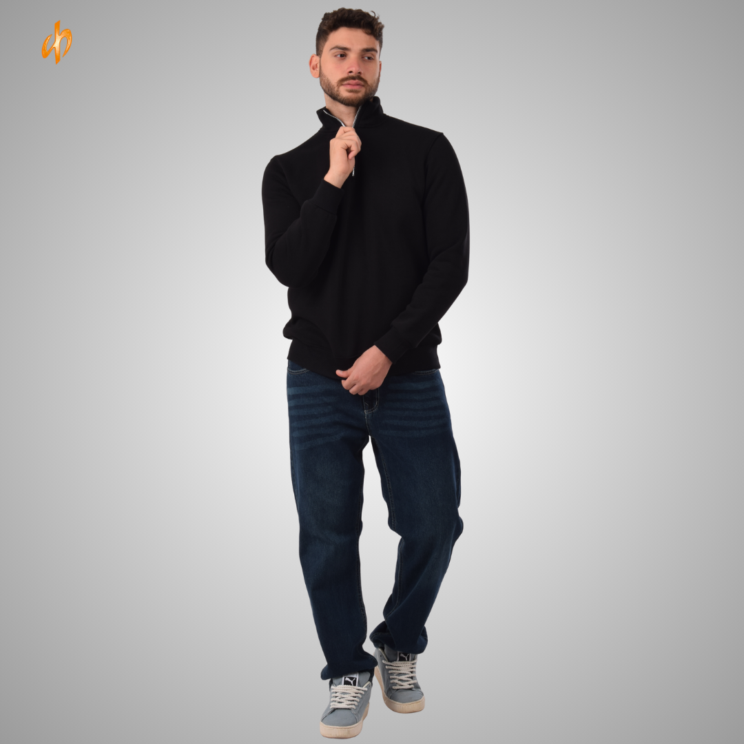 Sweatshirt Half-Zip Black