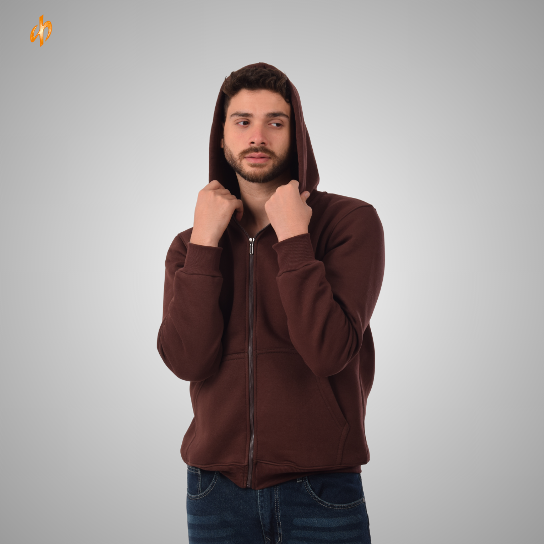 Sweatshirt Zip-Up Hoodie Brown