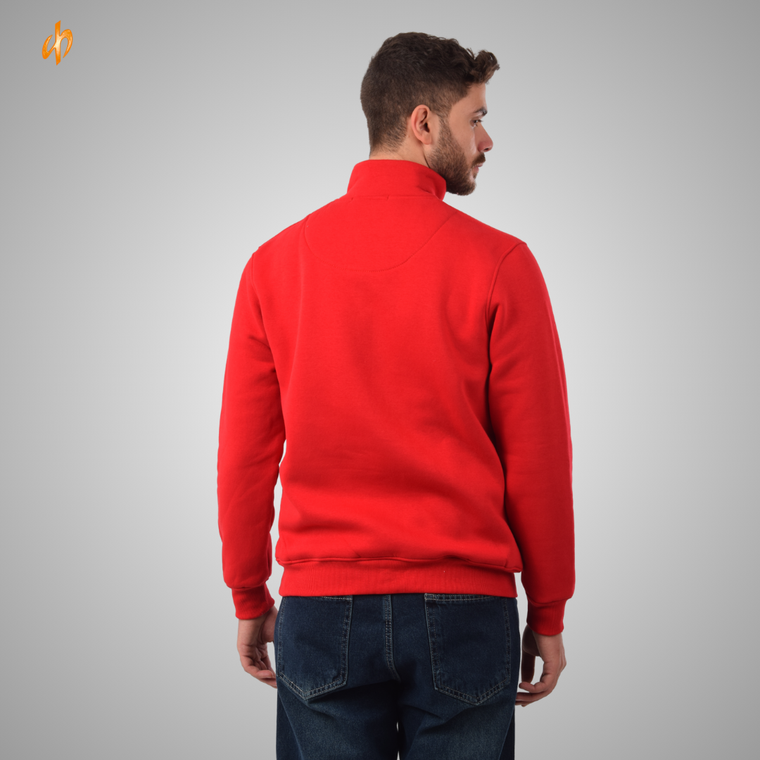 Sweatshirt Half-Zip Red