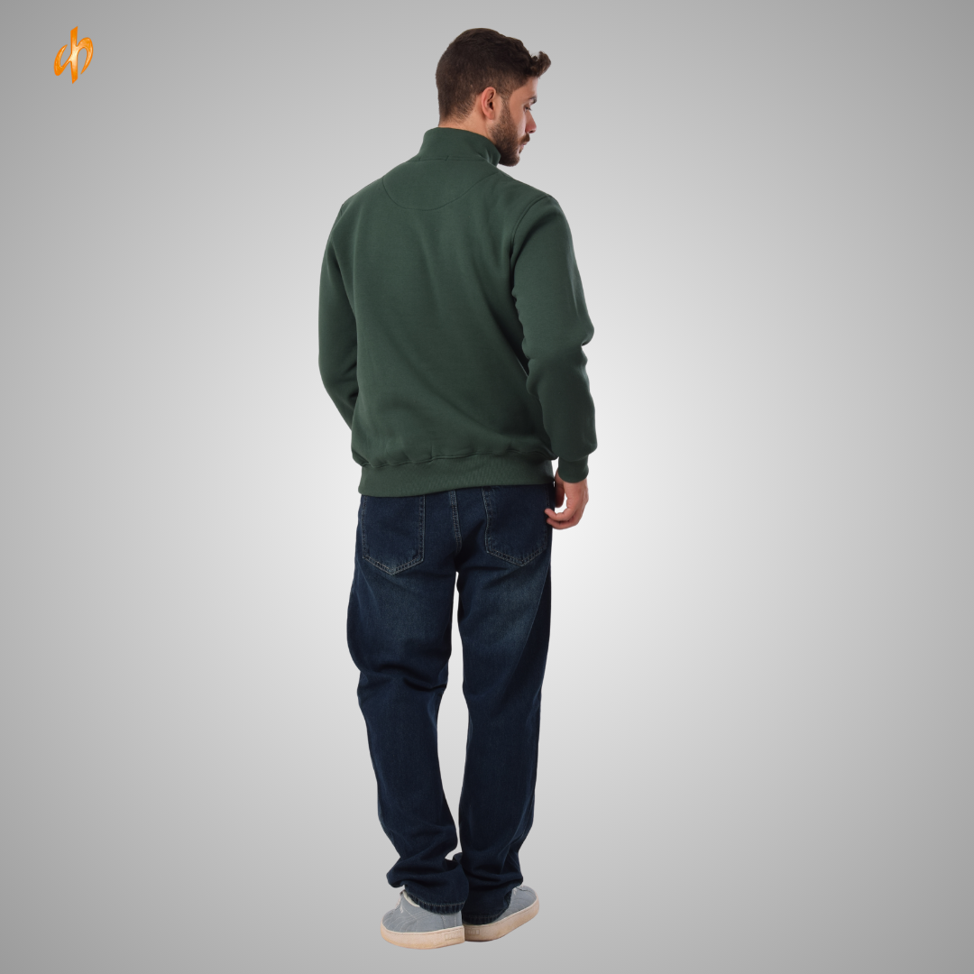 Sweatshirt Half-Zip Olive