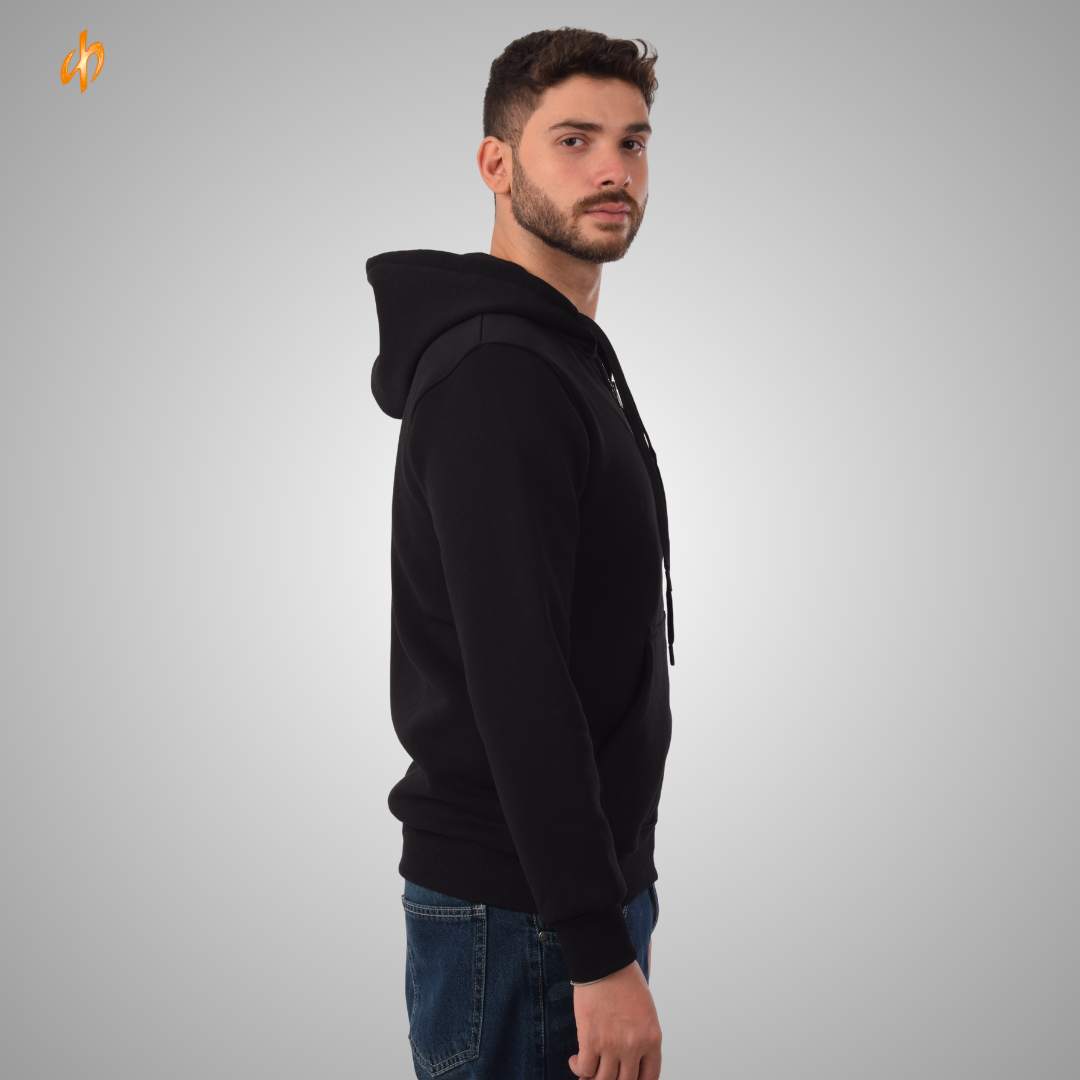 Sweatshirt Zip-Up Hoodie Black