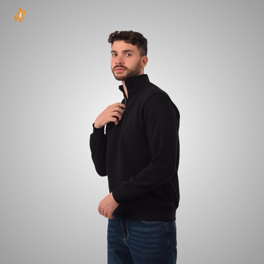 Sweatshirt Half-Zip Black