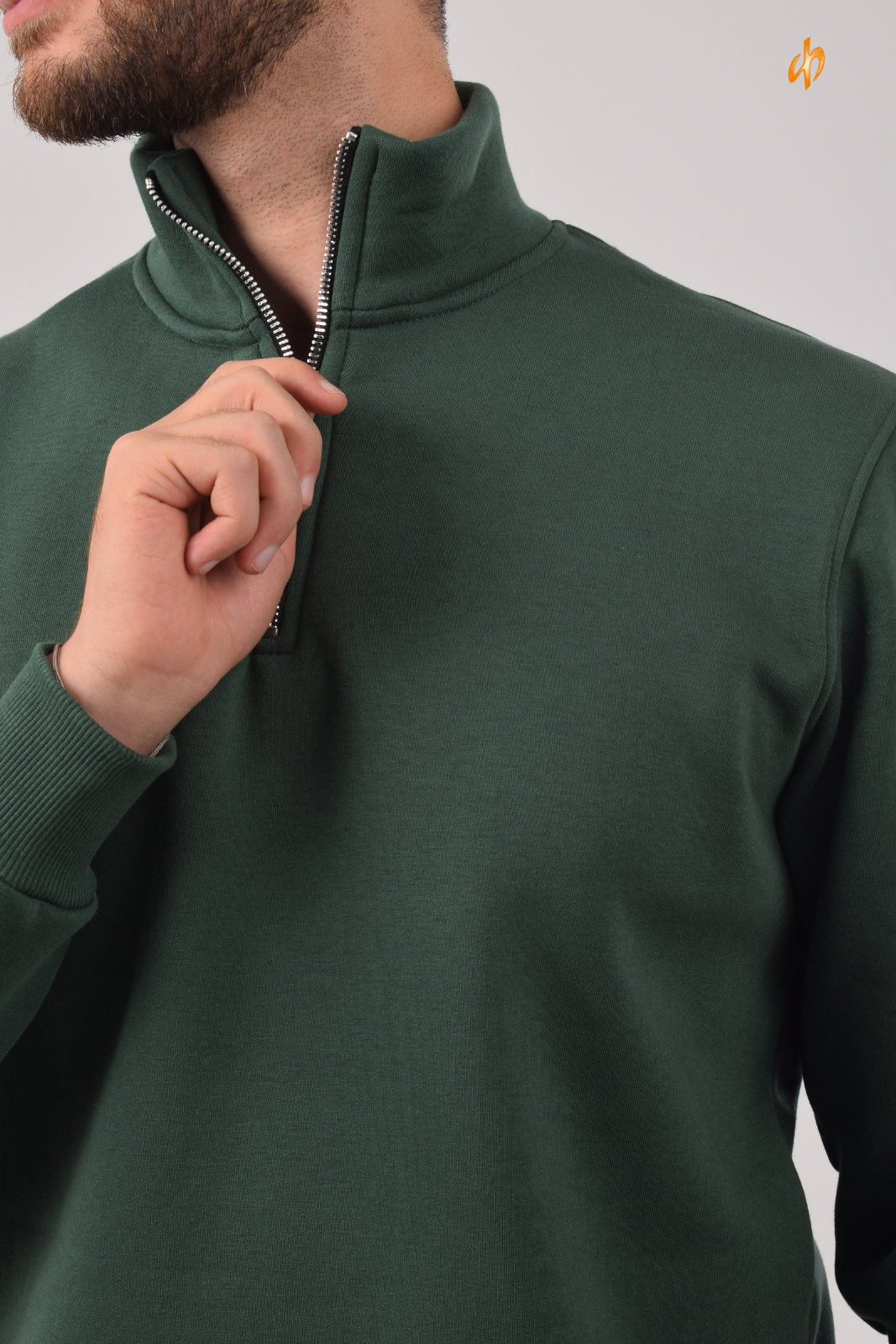 Sweatshirt Half-Zip Olive