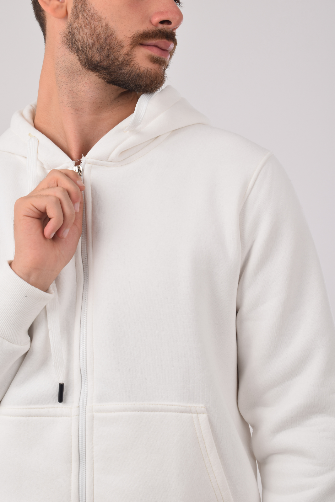 Sweatshirt Zip-Up Hoodie White