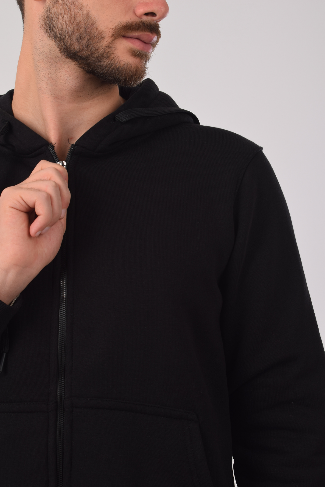 Sweatshirt Zip-Up Hoodie Black