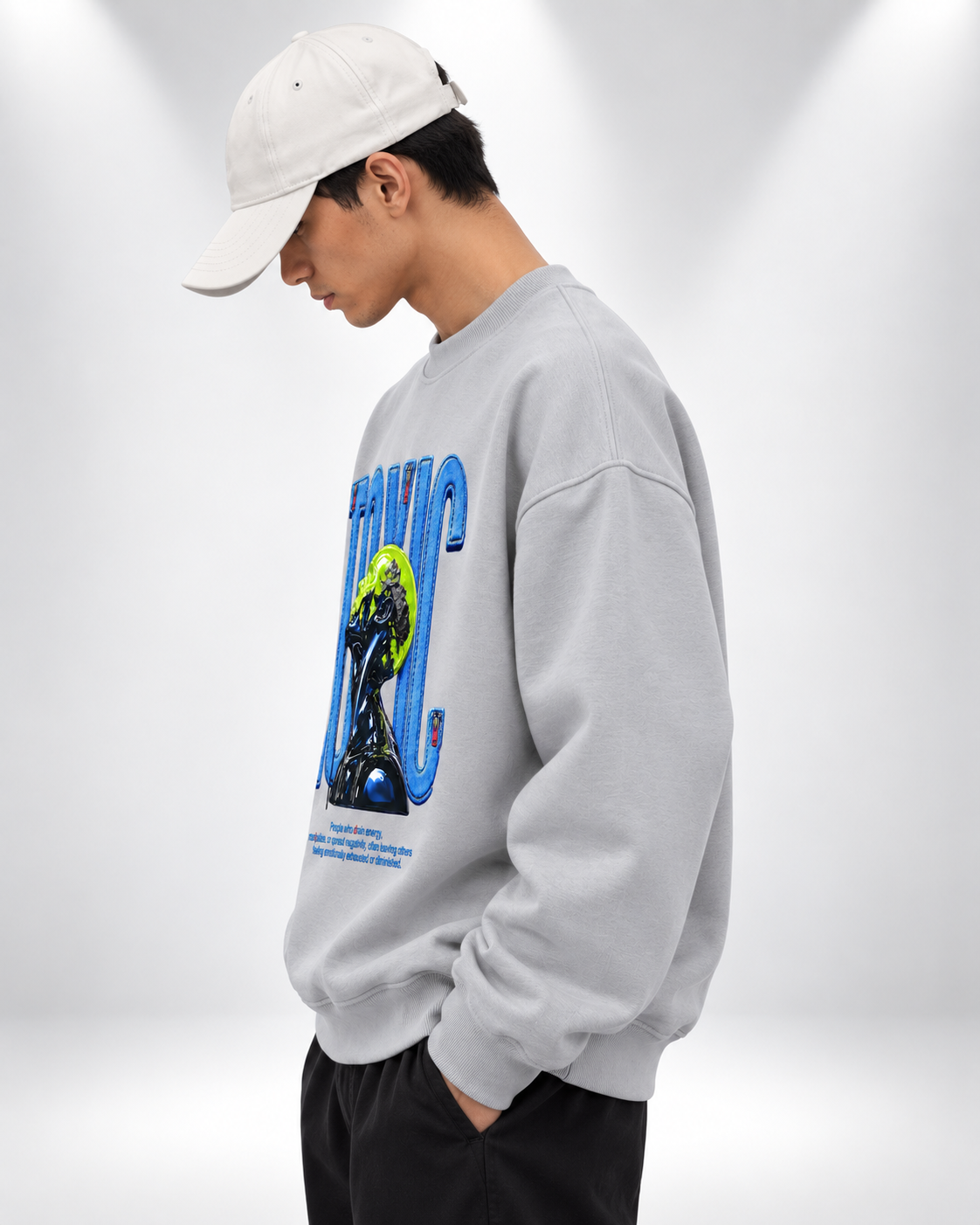 Sweatshirt Round Oversize Grey Toxic