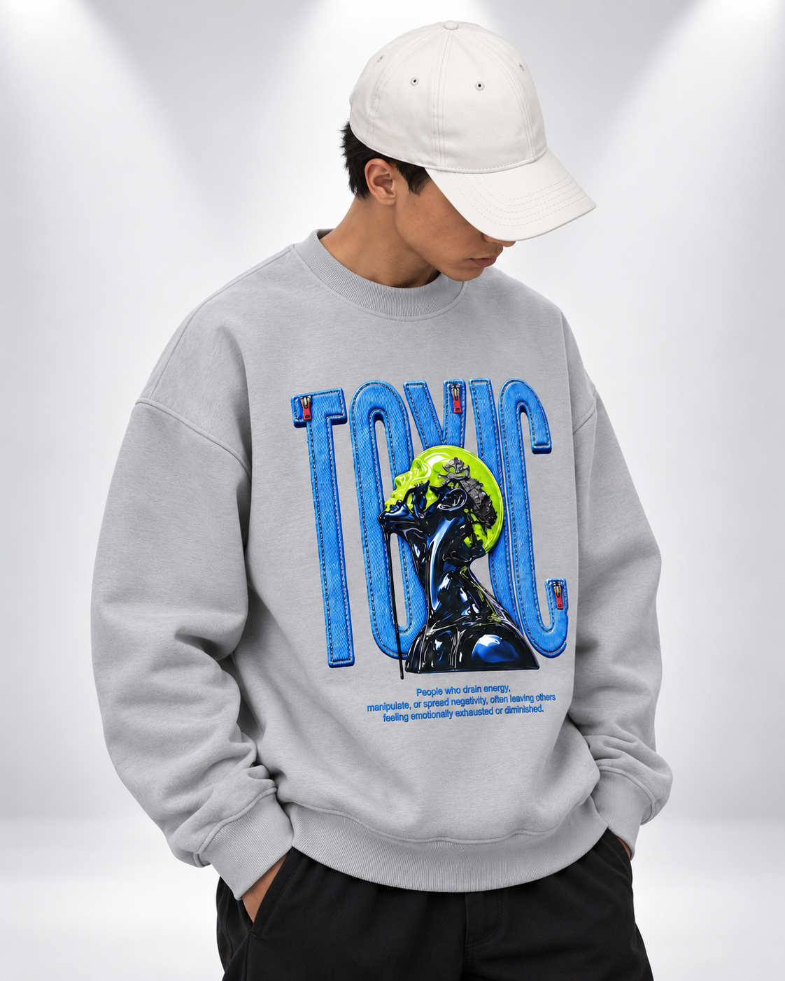 Sweatshirt Round Oversize Grey Toxic