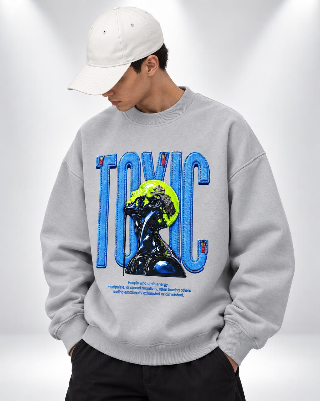 Sweatshirt Round Oversize Grey Toxic