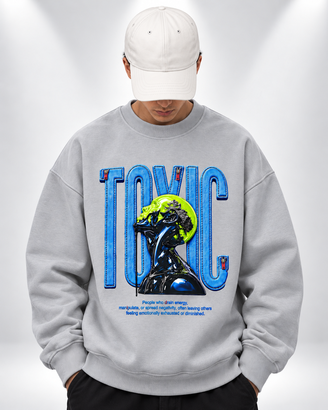 Sweatshirt Round Oversize Grey Toxic