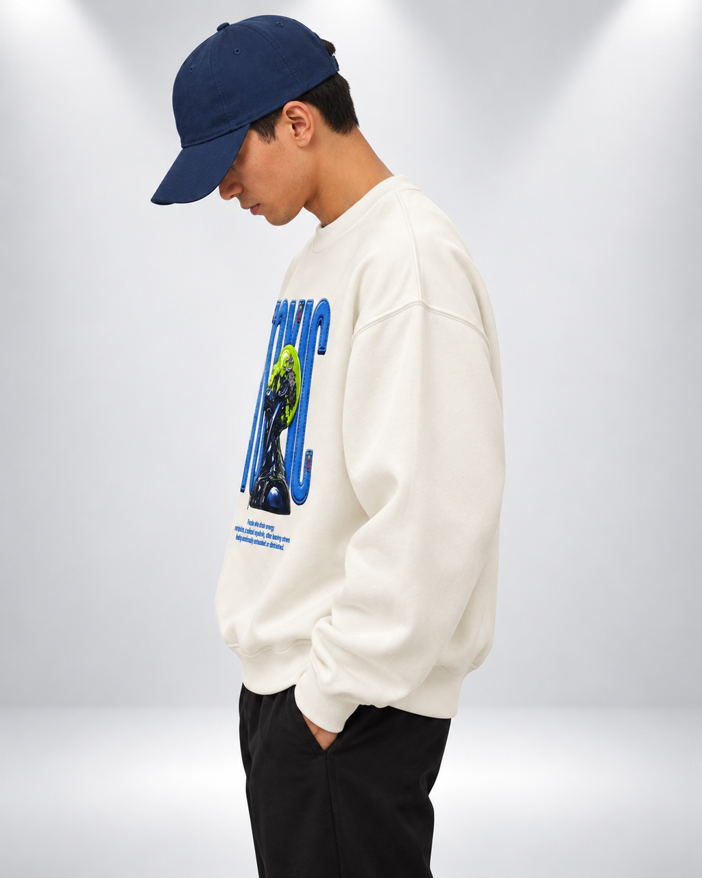 Sweatshirt Round Oversize Ivory Toxic