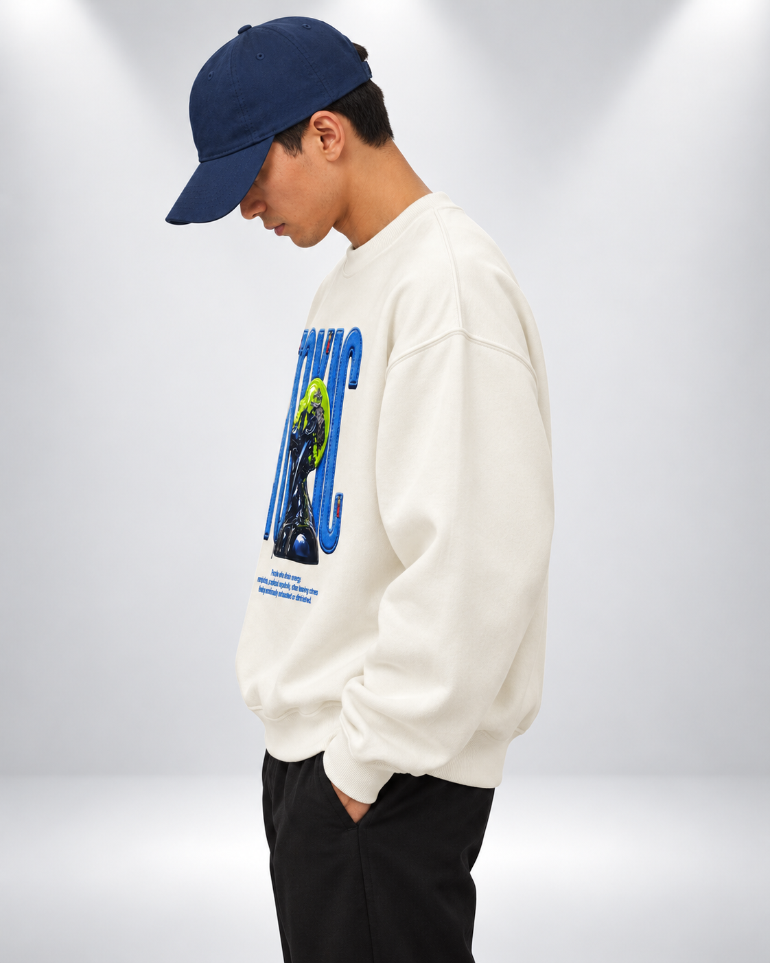 Sweatshirt Round Oversize Ivory Toxic