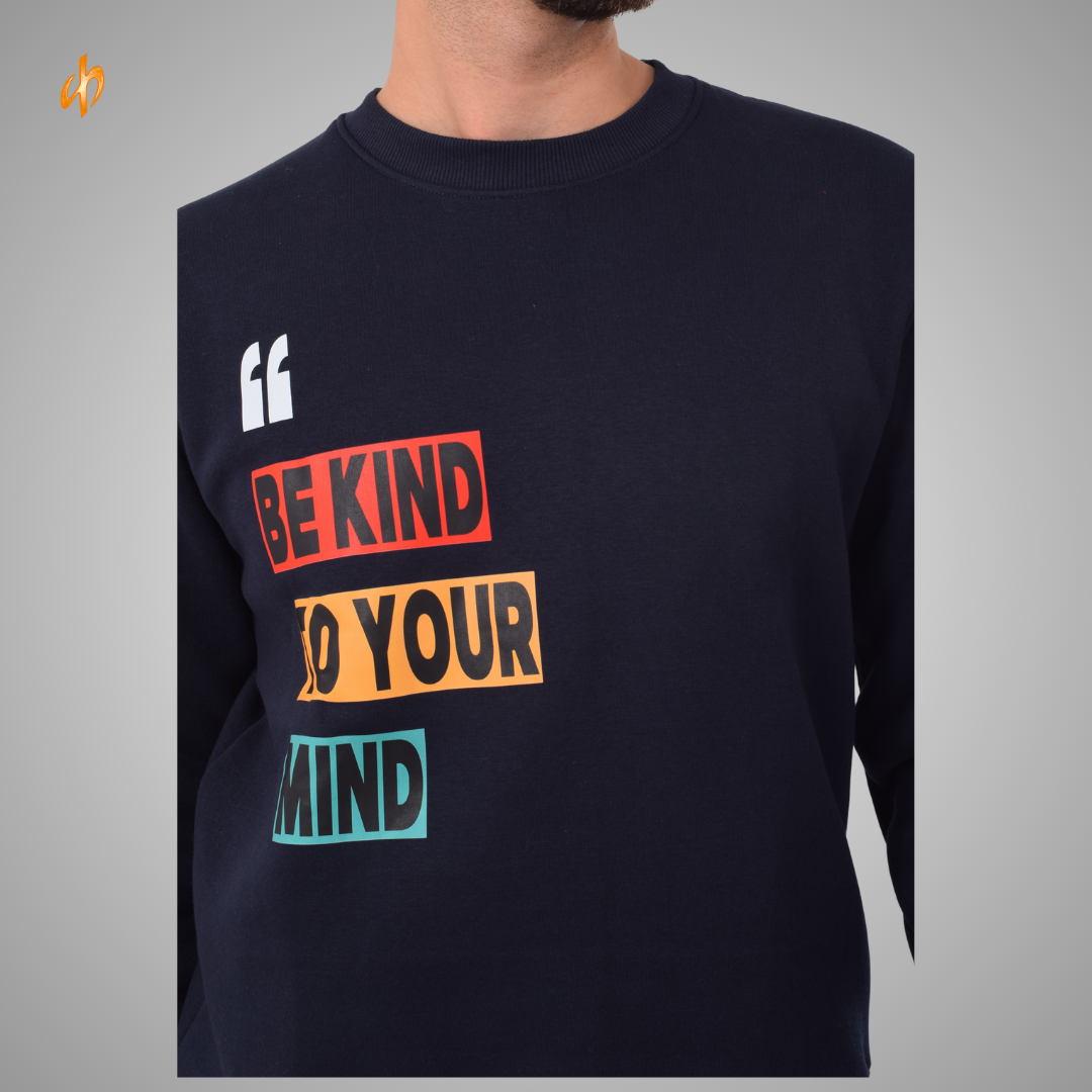 Sweatshirt Round Navy Be Kind