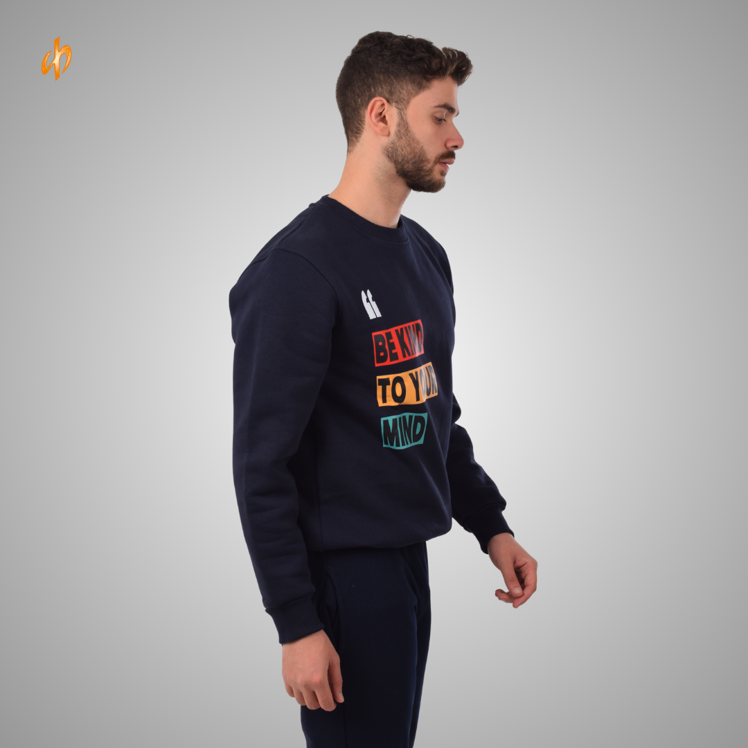 Sweatshirt Round Navy Be Kind