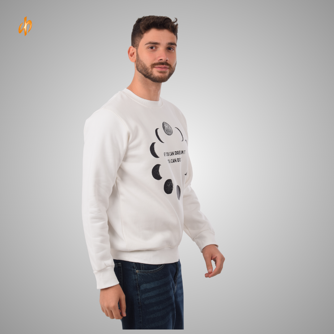 Sweatshirt Round White Moon
