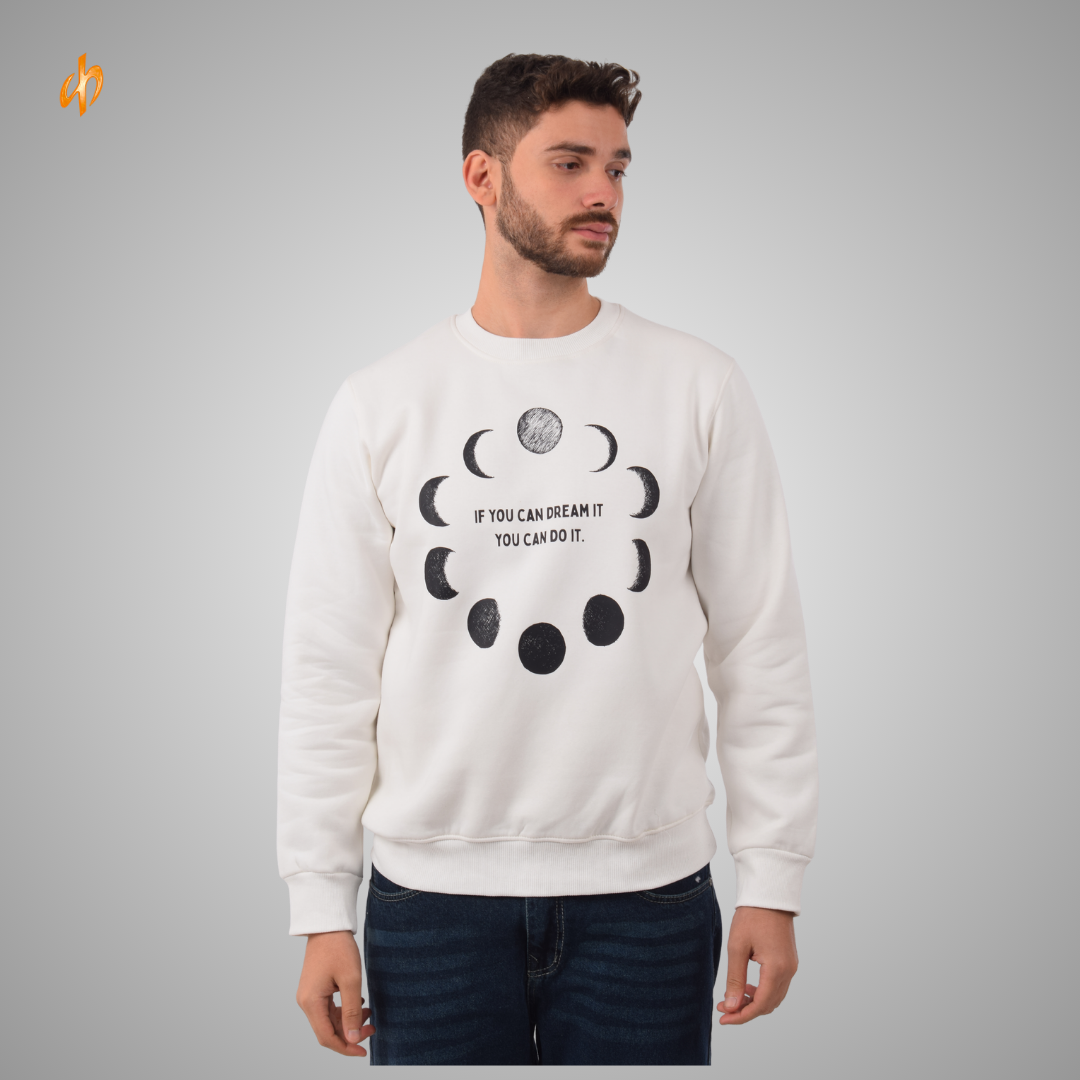 Sweatshirt Round White Moon
