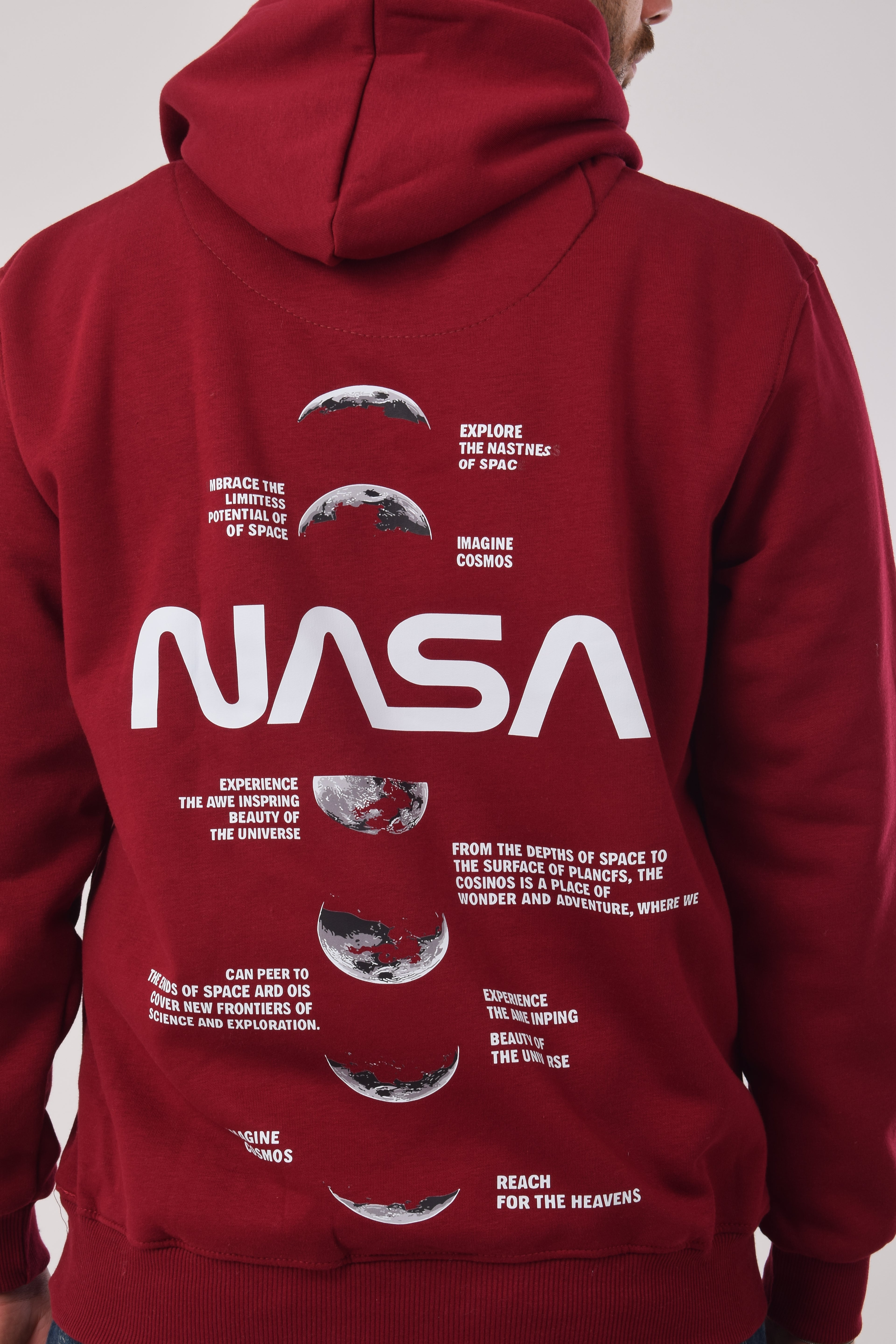 Sweatshirt Hoodie Burgundy Nasa