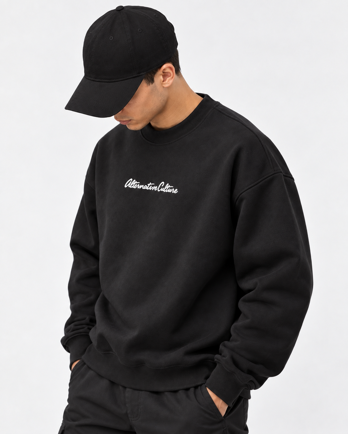 Sweatshirt Round Oversize Black Culture
